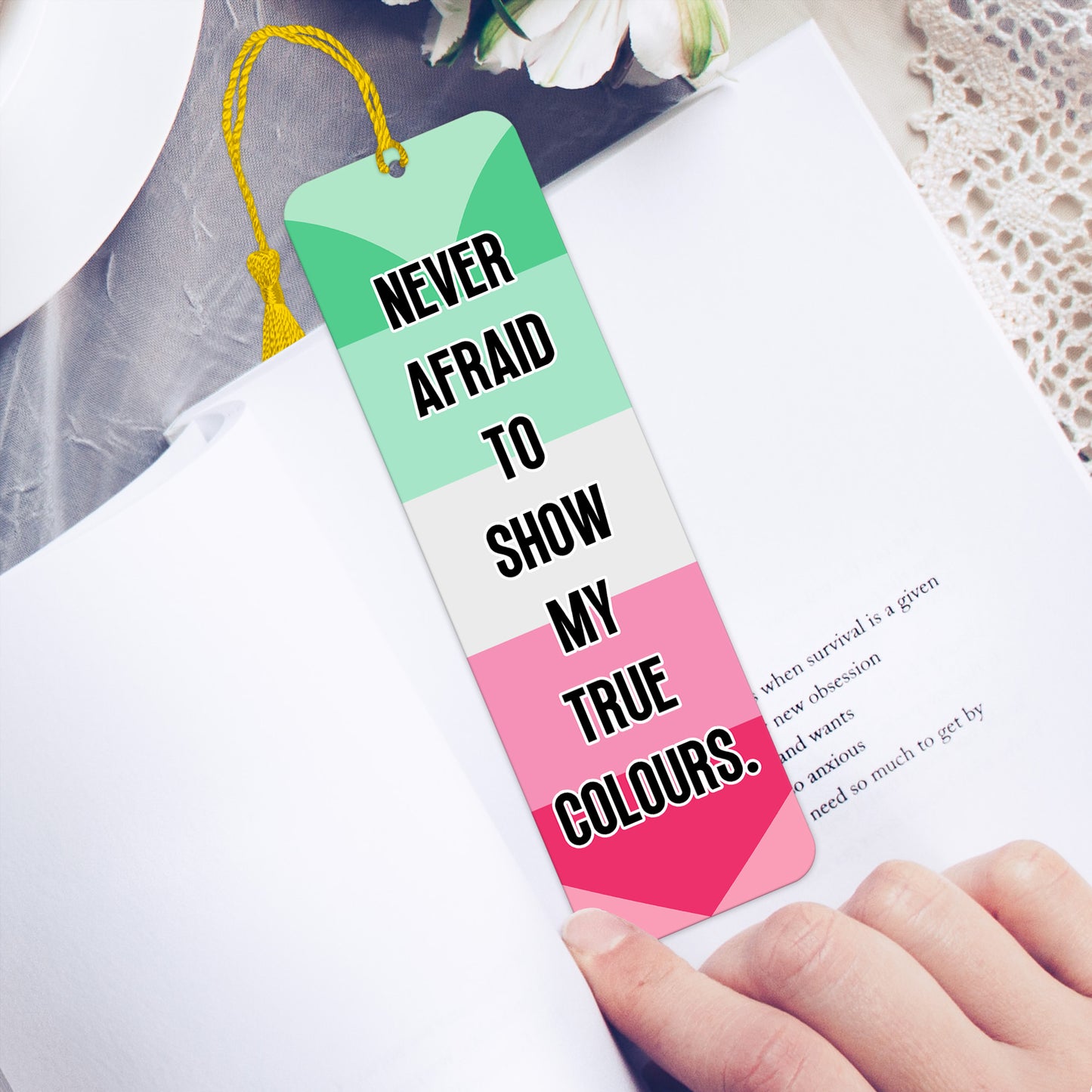 Abroromantic pride luxury aluminium bookmark never afraid to show my true colours