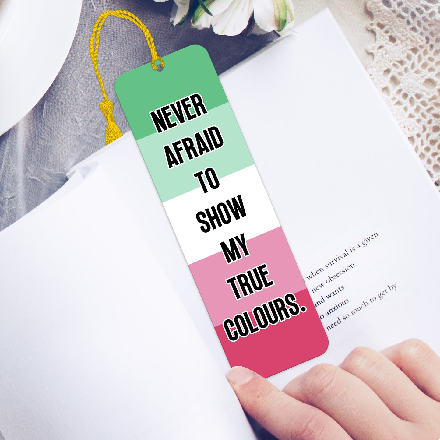 Abrosexual pride luxury aluminium bookmark never afraid to show my true colours