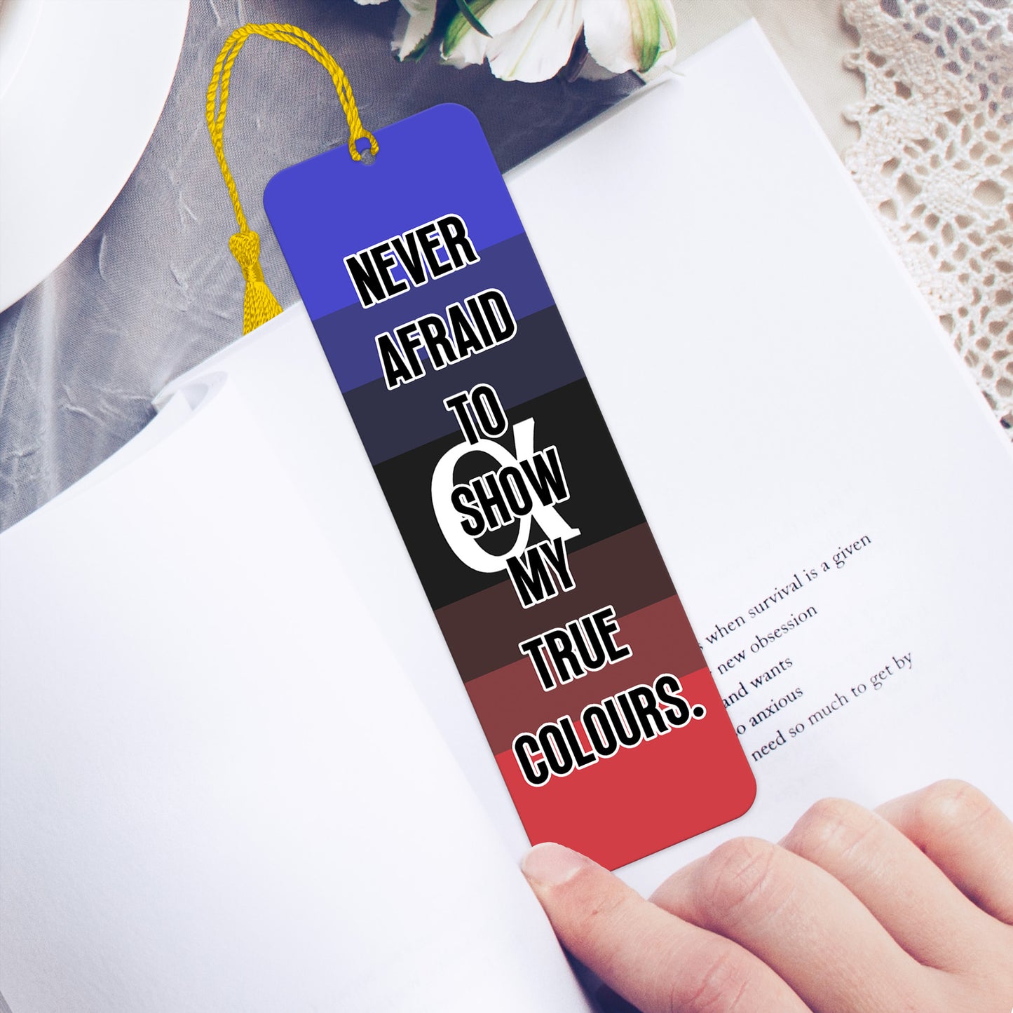 Ambiamorous pride luxury aluminium bookmark never afraid to show my true colours