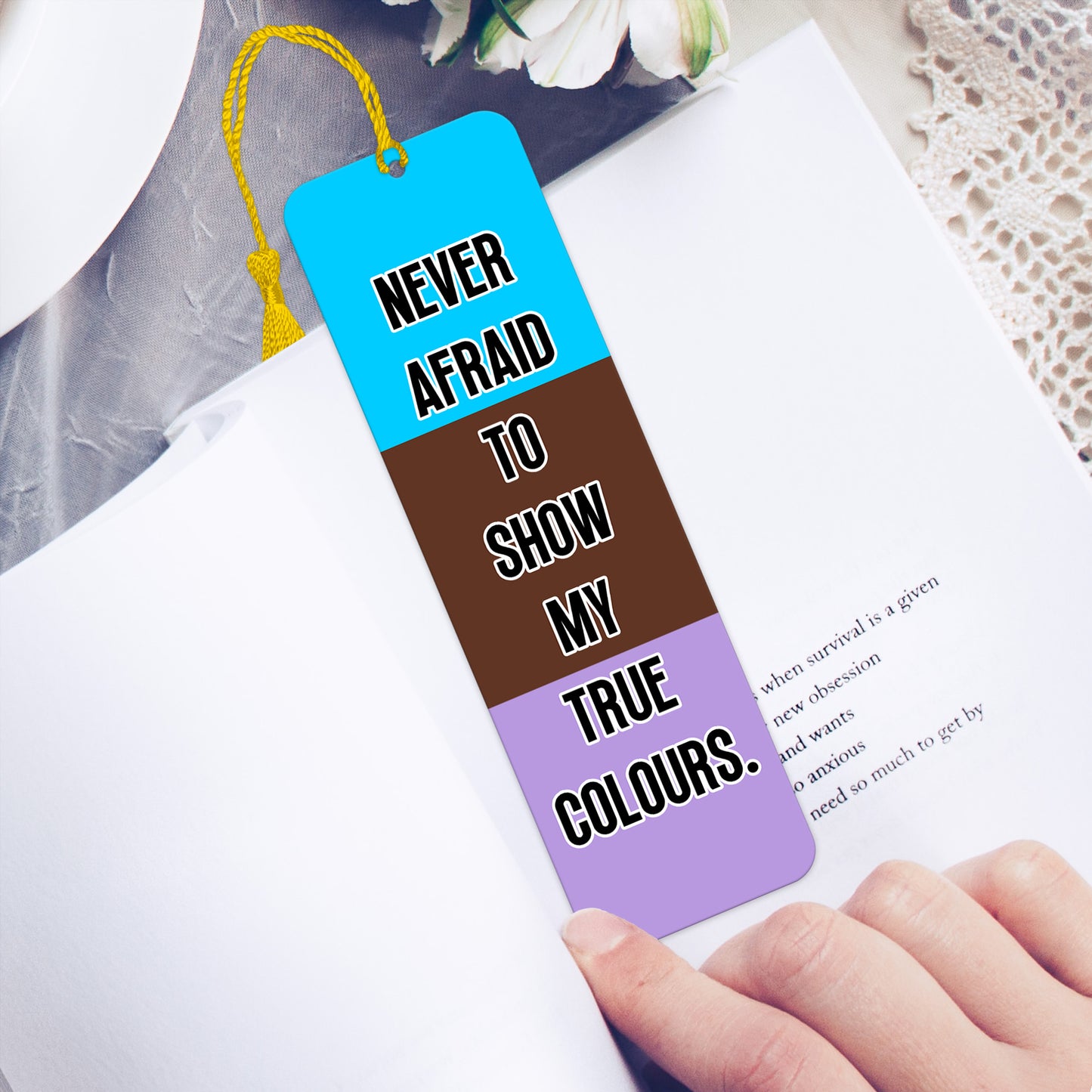 Androsexual pride luxury aluminium bookmark never afraid to show my true colours