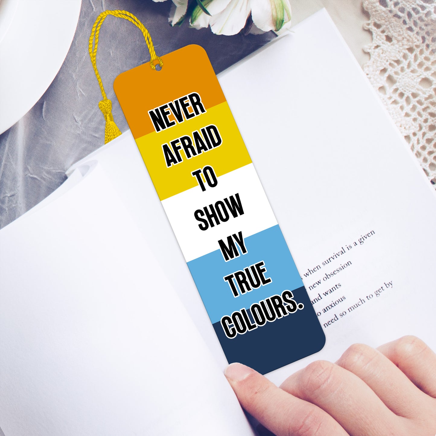 Aroace pride aluminium bookmark never afraid to show my true colours