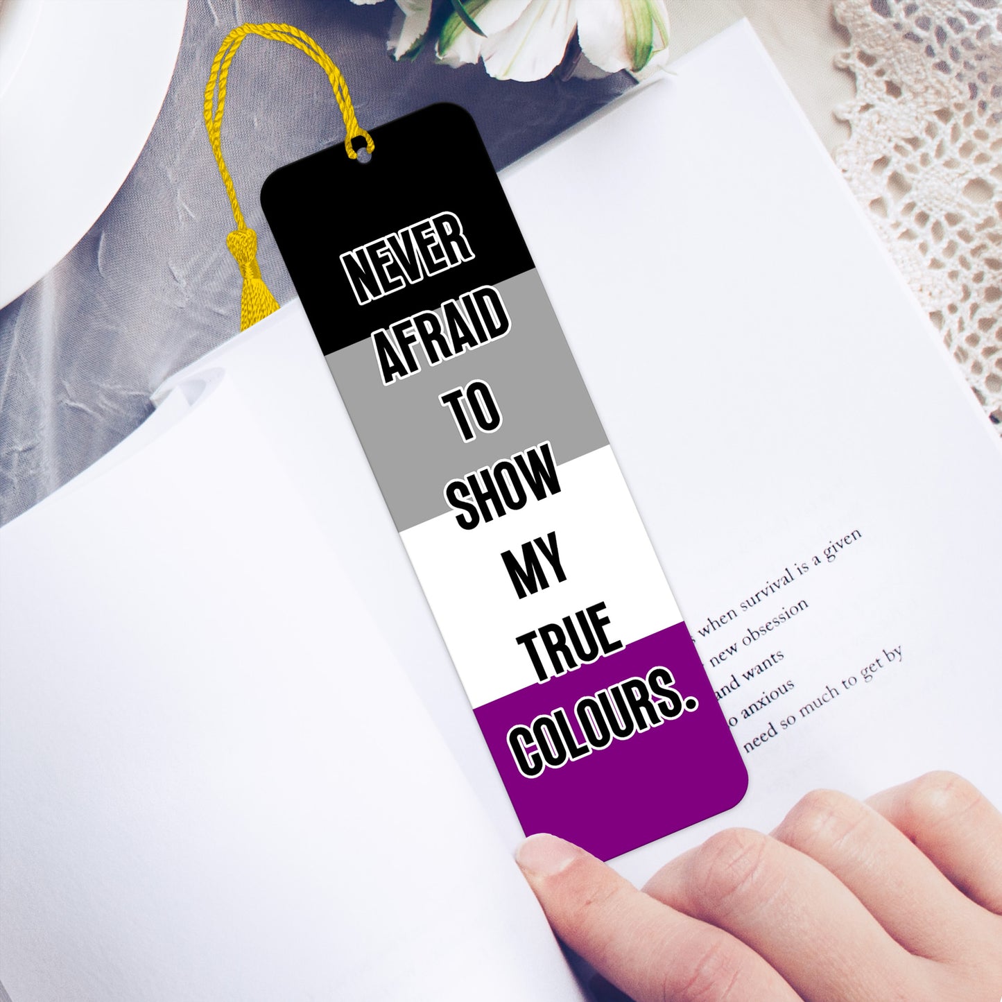 Asexual pride luxury aluminium bookmark never afraid to show my true colours