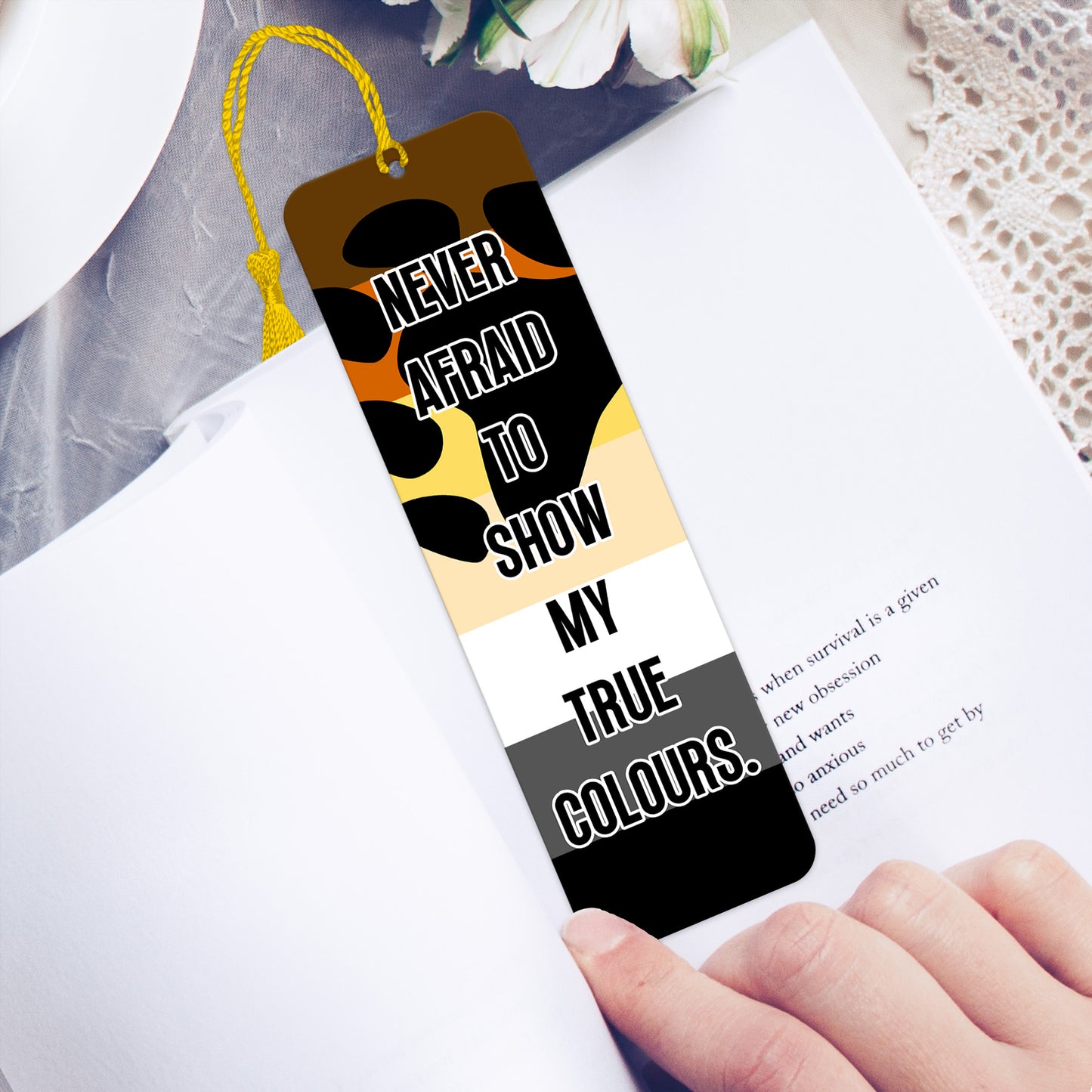 Bear brotherhood pride luxury aluminium bookmark never afraid to show my true colours