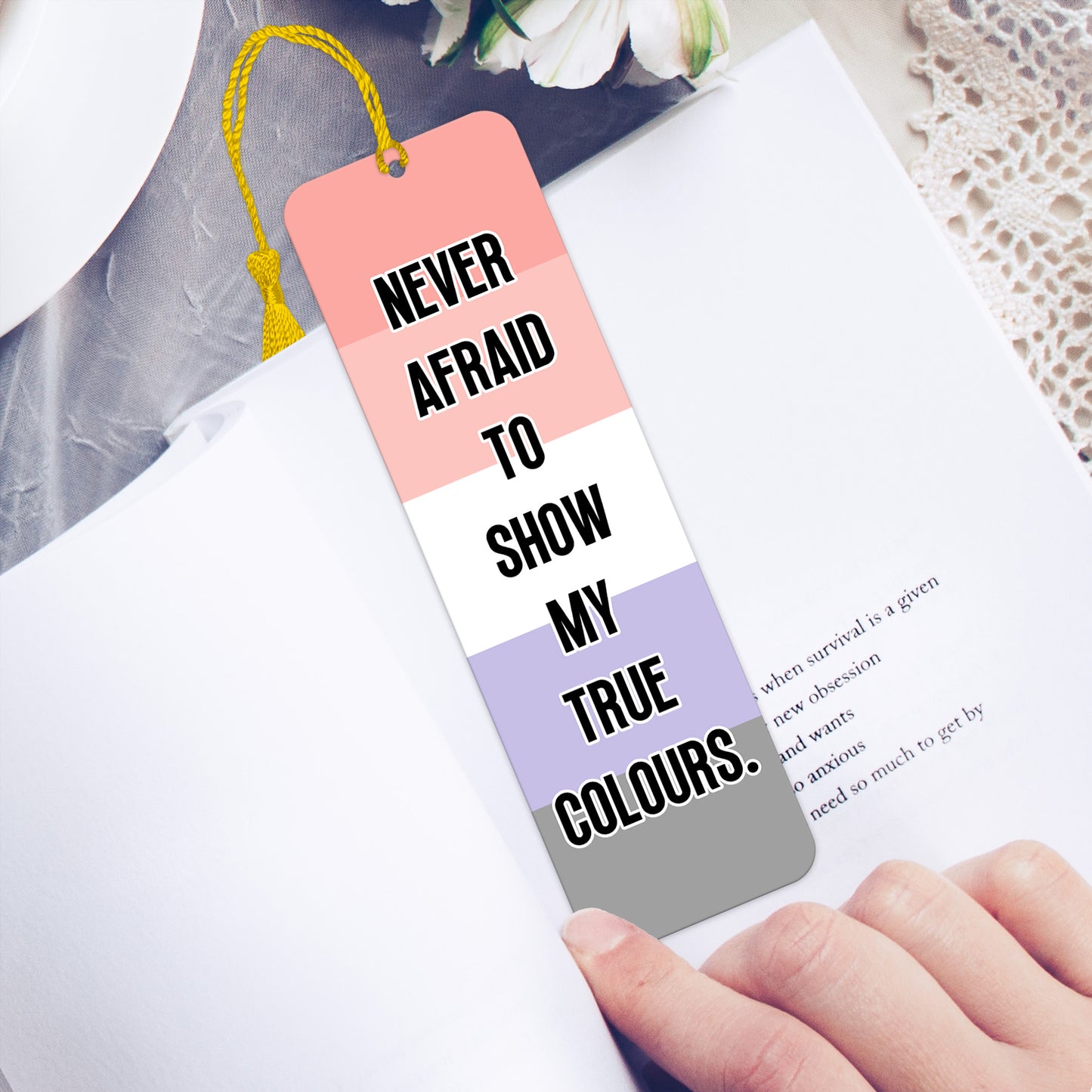 Cupioromantic pride luxury aluminium bookmark never afraid to show my true colours