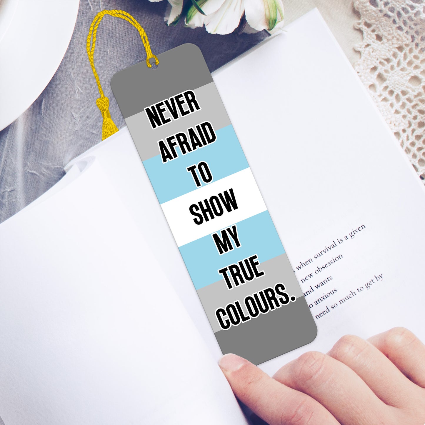 Demiboy pride luxury aluminium bookmark never afraid to show my true colours
