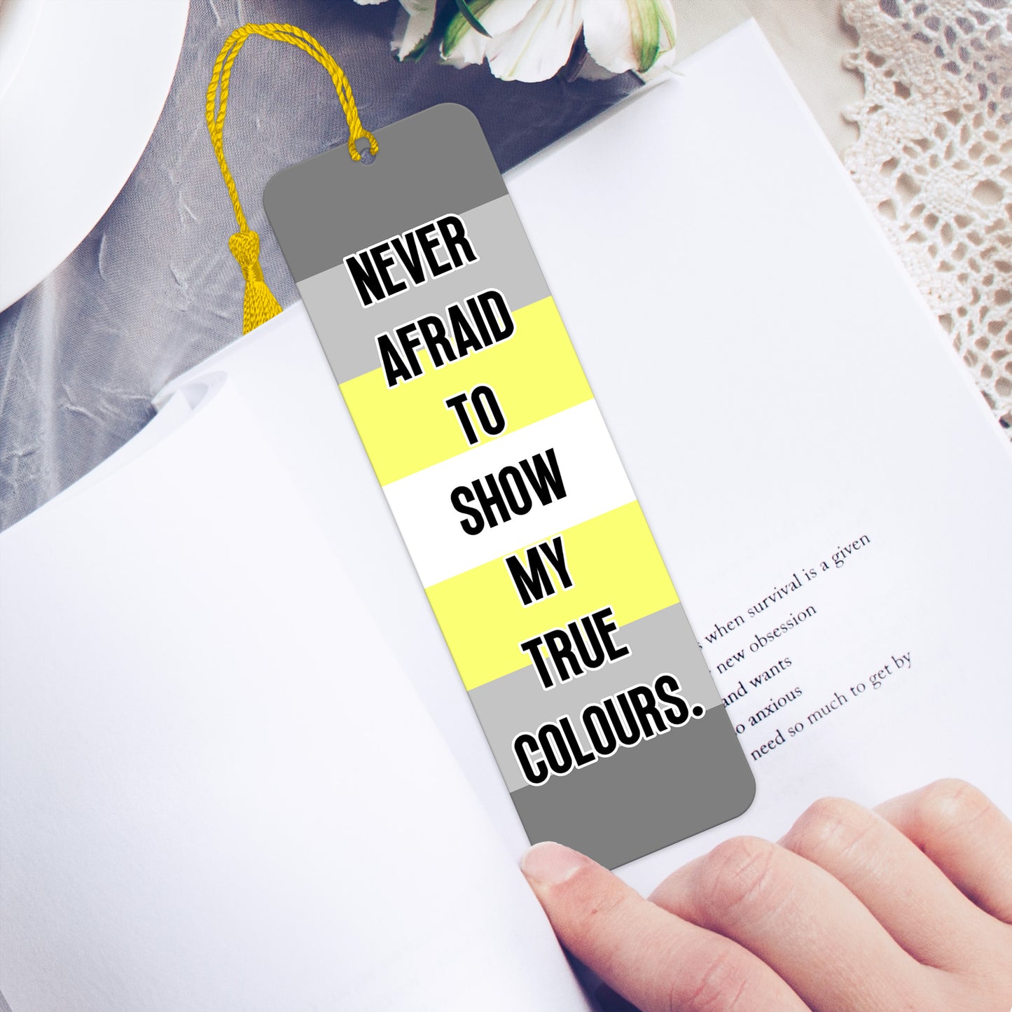 Demigender pride luxury aluminium bookmark never afraid to show my true colours
