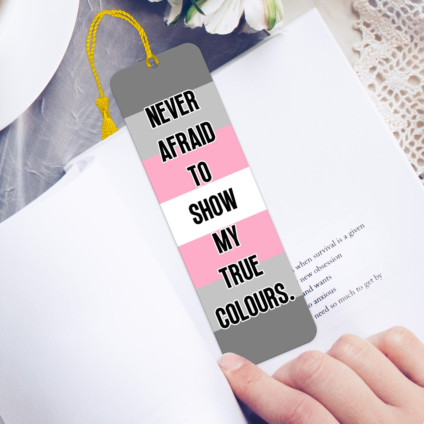 Demigirl pride luxury aluminium bookmark never afraid to show my true colours