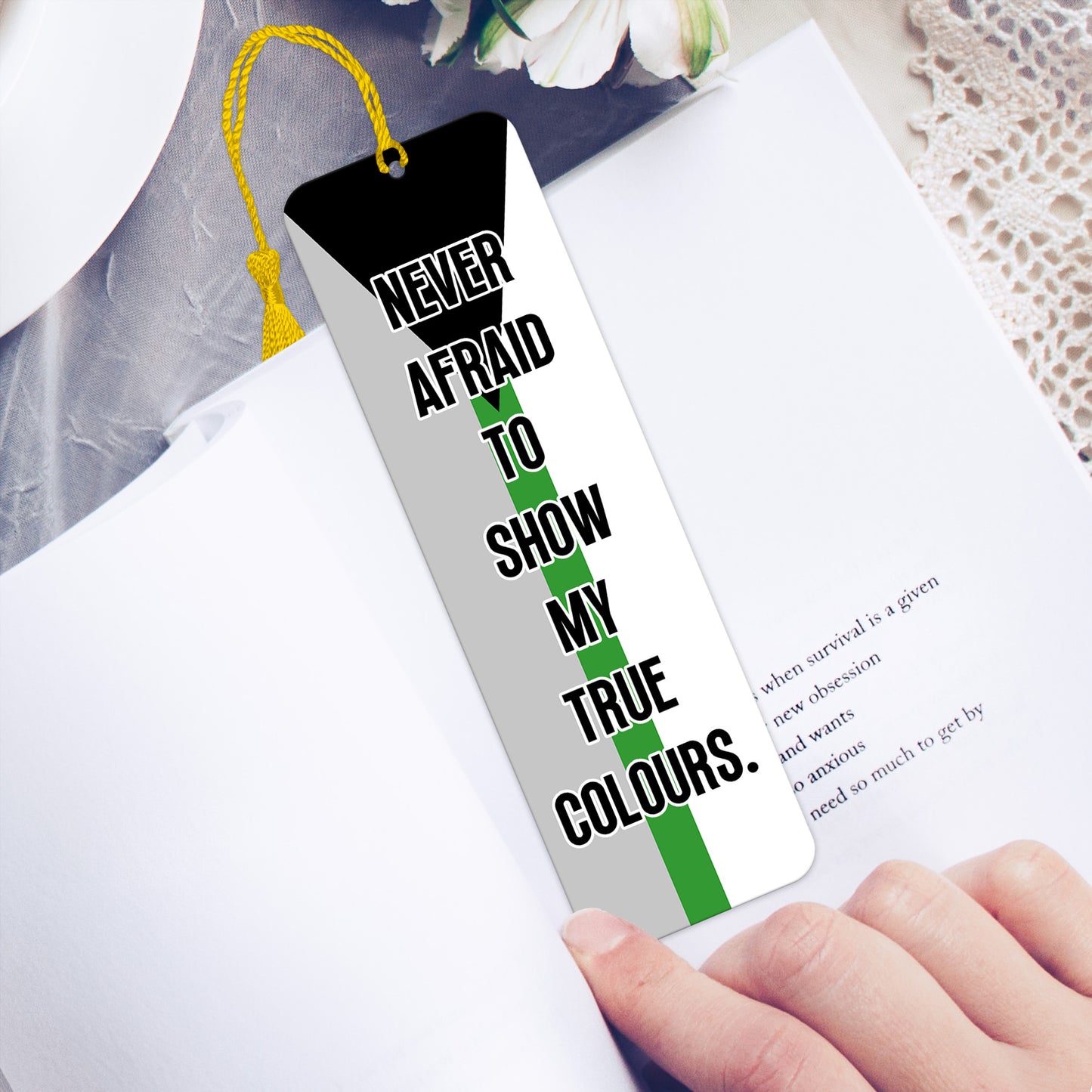 Demiromantic pride luxury aluminium bookmark never afraid to show my true colours