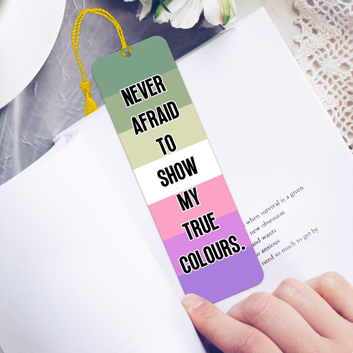 Genderfae pride luxury aluminium bookmark never afraid to show my true colours