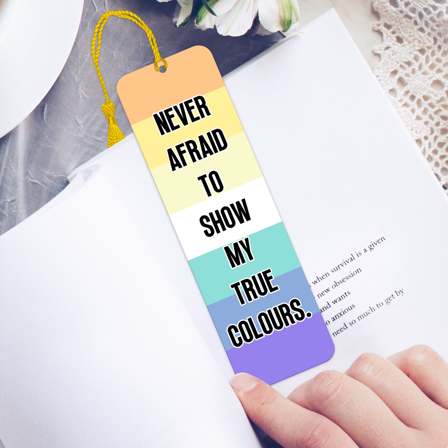Genderfaun pride luxury aluminium bookmark never afraid to show my true colours