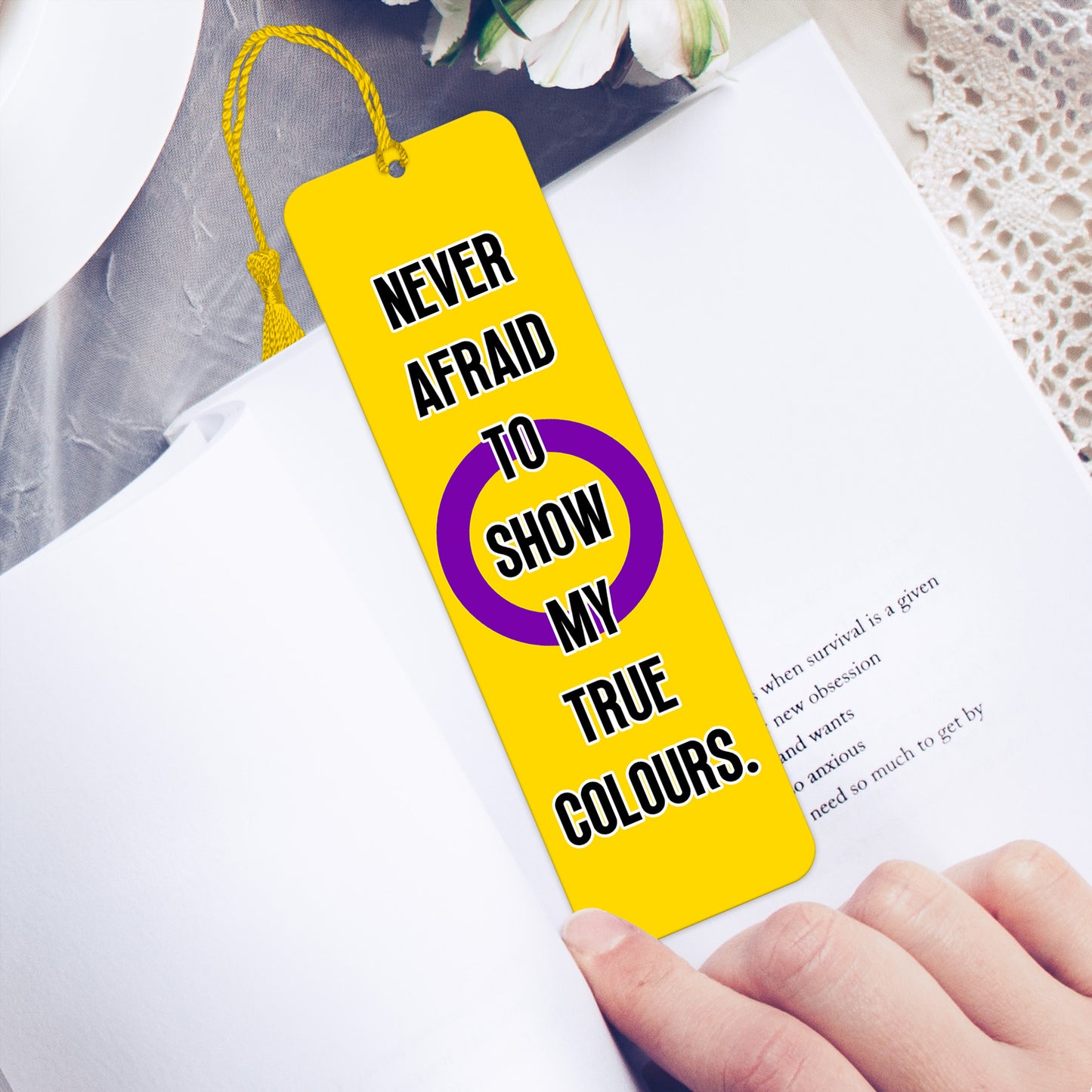Intersex pride luxury aluminium bookmark never afraid to show my true colours