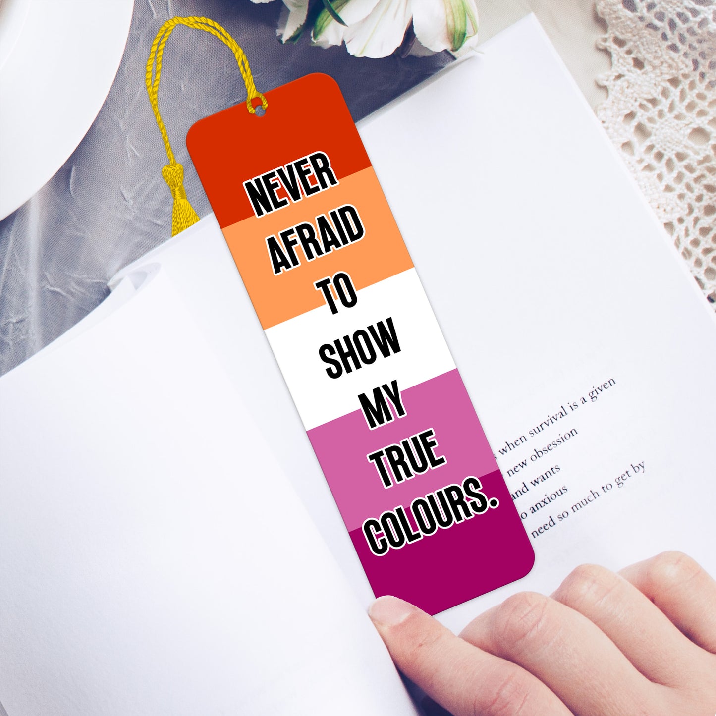 Lesbian pride luxury aluminium bookmark never afraid to show my true colours