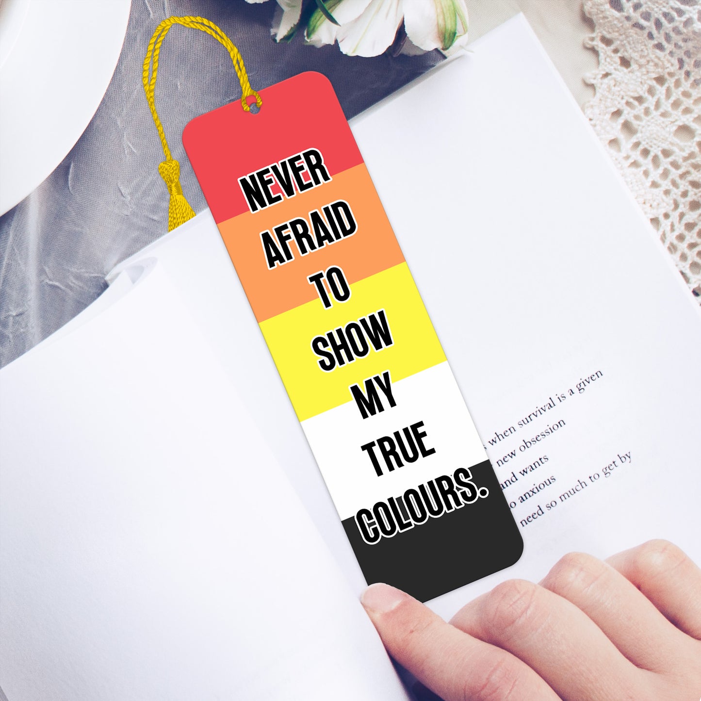 Lithromantic pride luxury aluminium bookmark never afraid to show my true colours