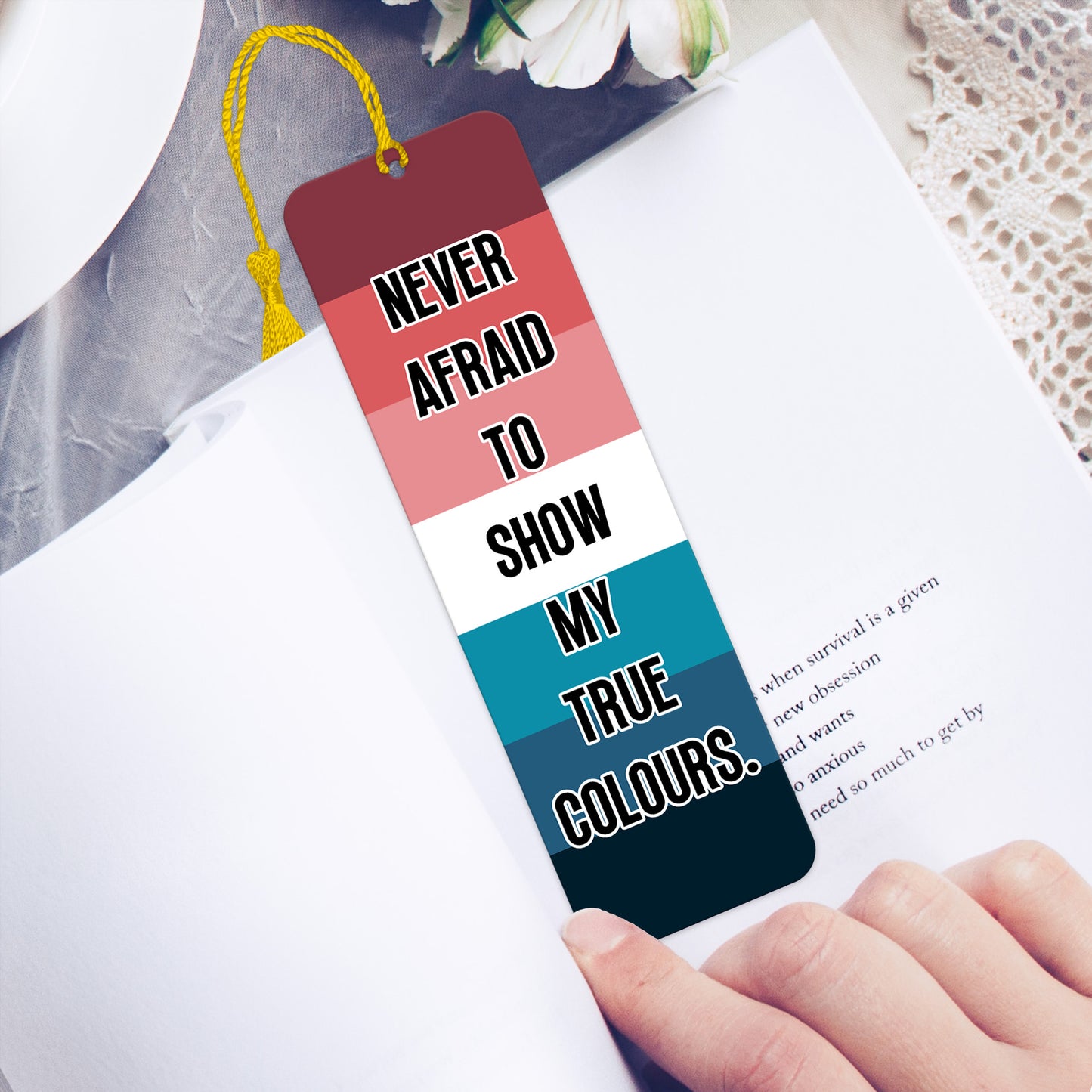 Nebularomantic pride luxury aluminium bookmark never afraid to show my true colours
