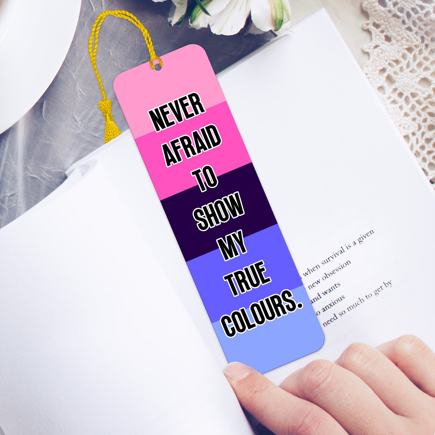 Omnisexual pride luxury aluminium bookmark never afraid to show my true colours