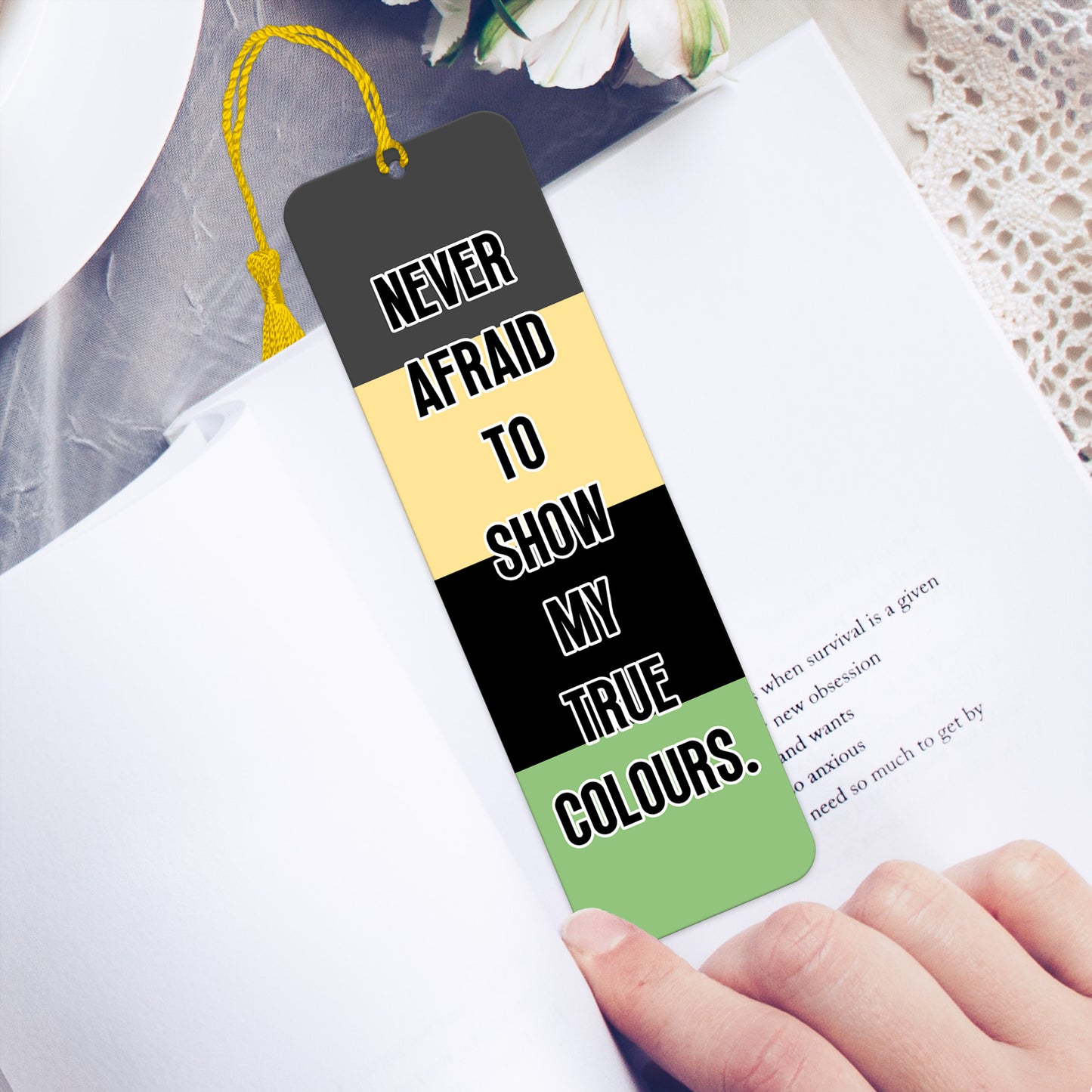 Orchidromantic pride luxury aluminium bookmark never afraid to show my true colours