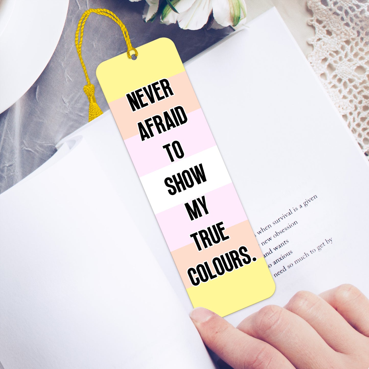 Pangender pride luxury aluminium bookmark never afraid to show my true colours