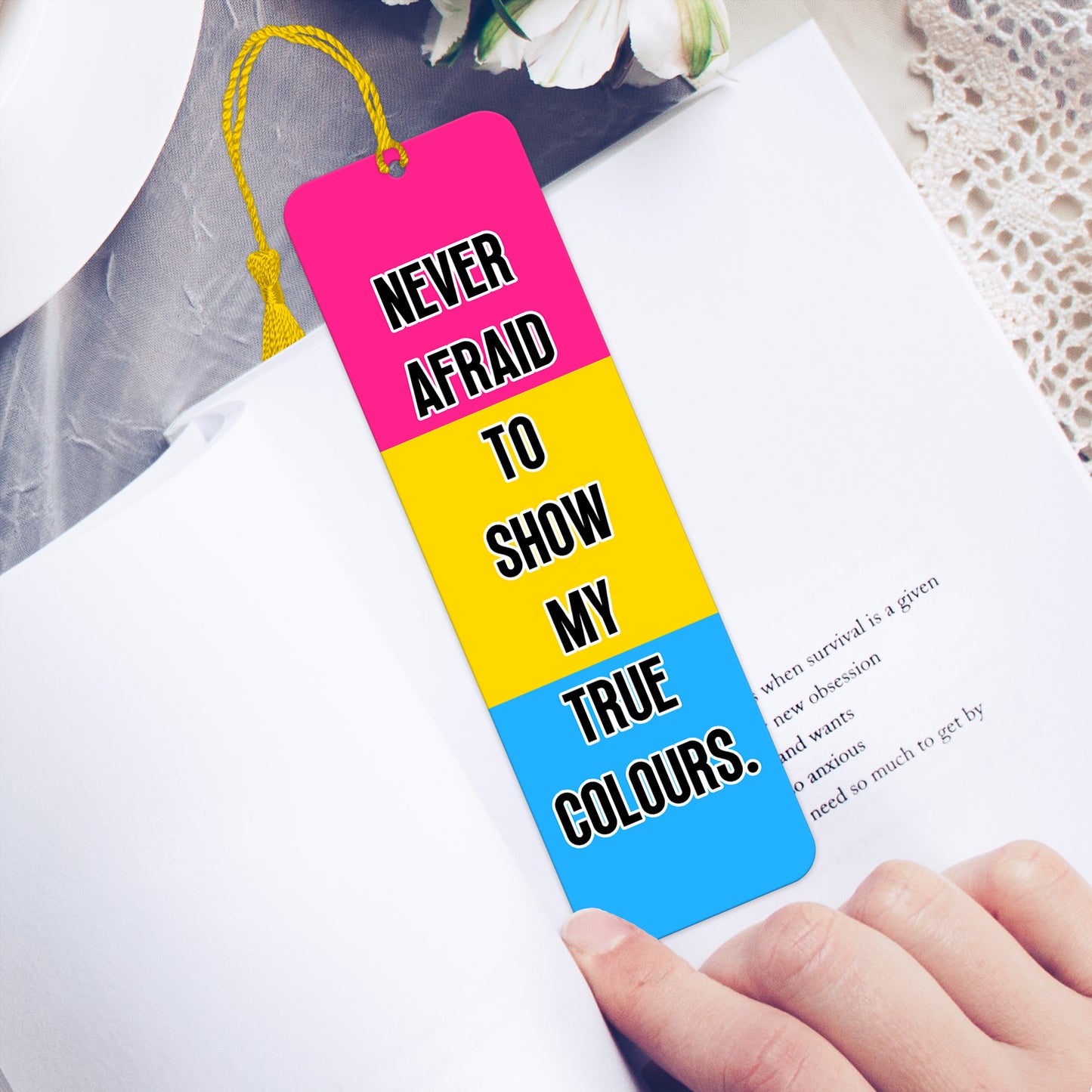Pansexual pride luxury aluminium bookmark never afraid to show my true colours