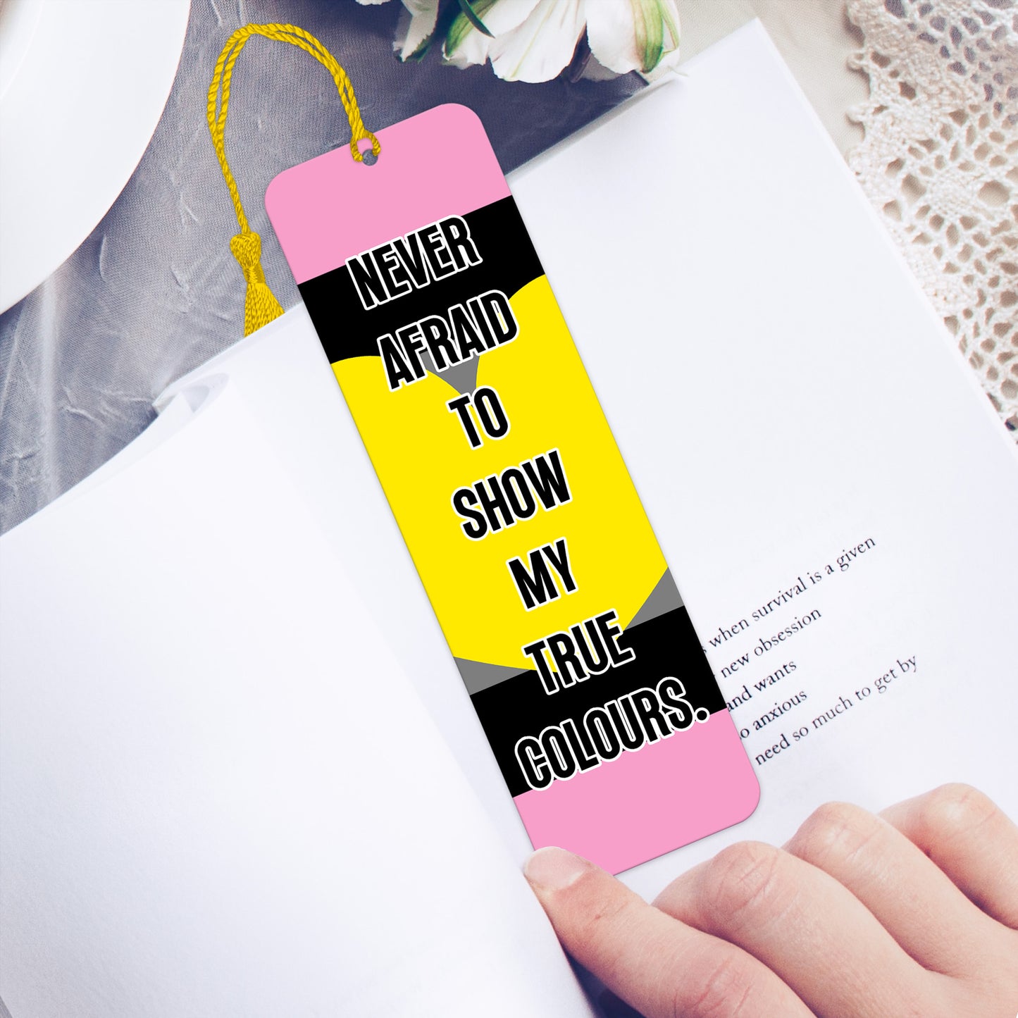 Queerplatonic pride luxury aluminium bookmark never afraid to show my true colours