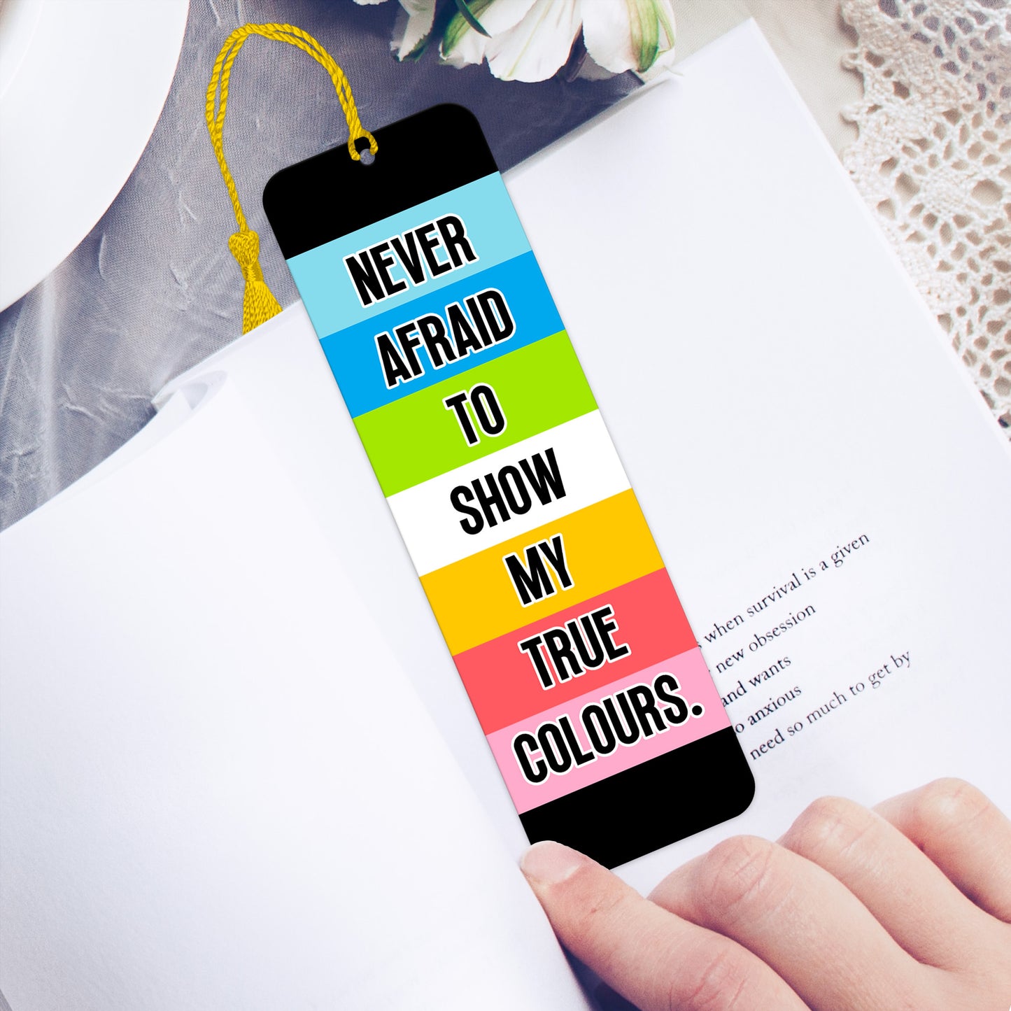 Queer pride luxury aluminium bookmark never afraid to show my true colours