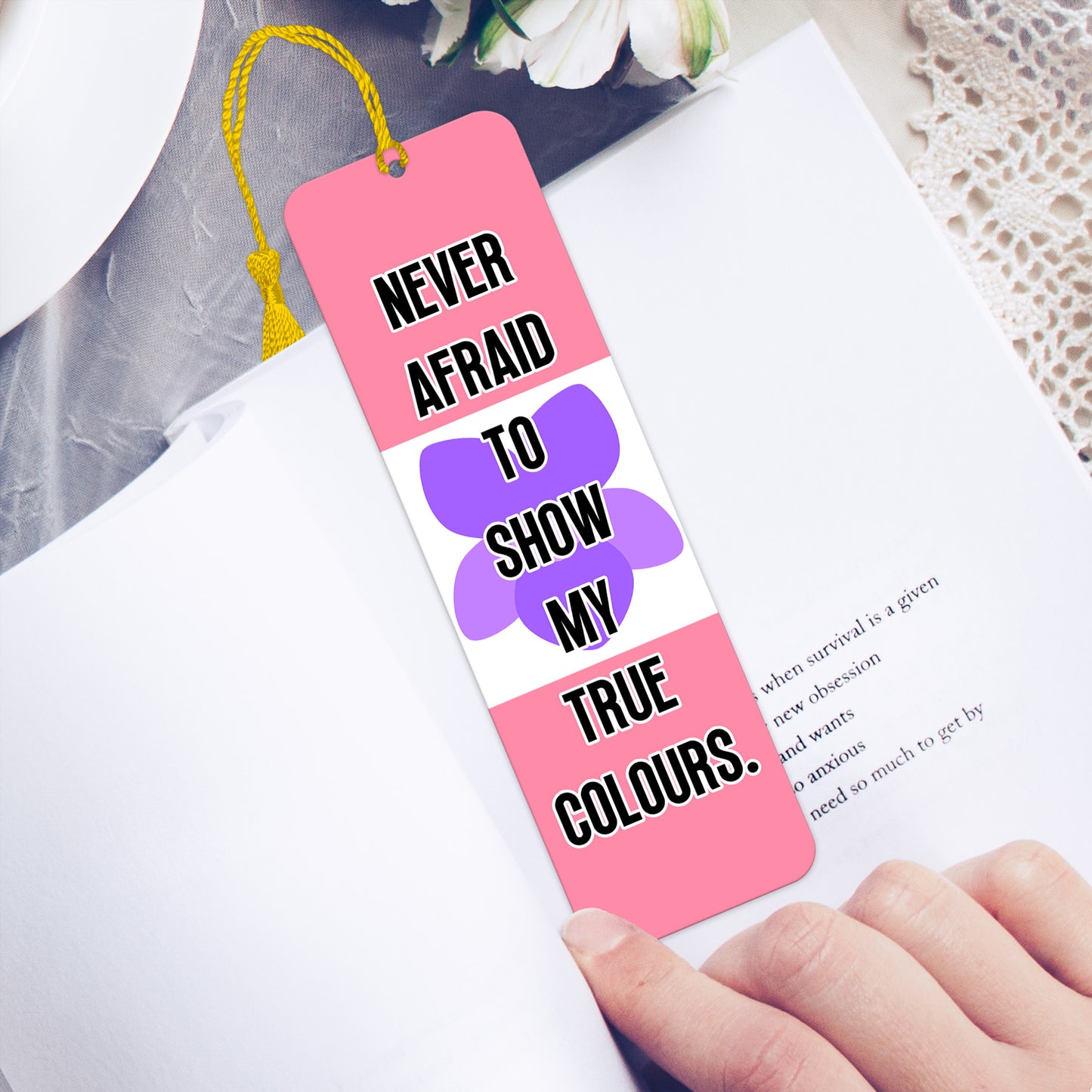 Sapphic pride luxury aluminium bookmark never afraid to show my true colours