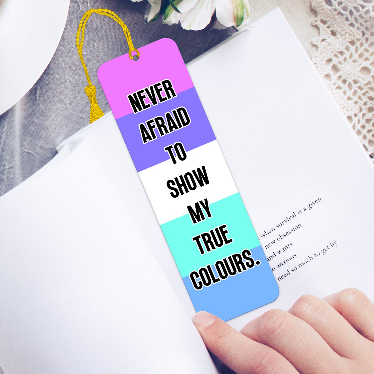 Spectrasexual pride luxury aluminium bookmark never afraid to show my true colours