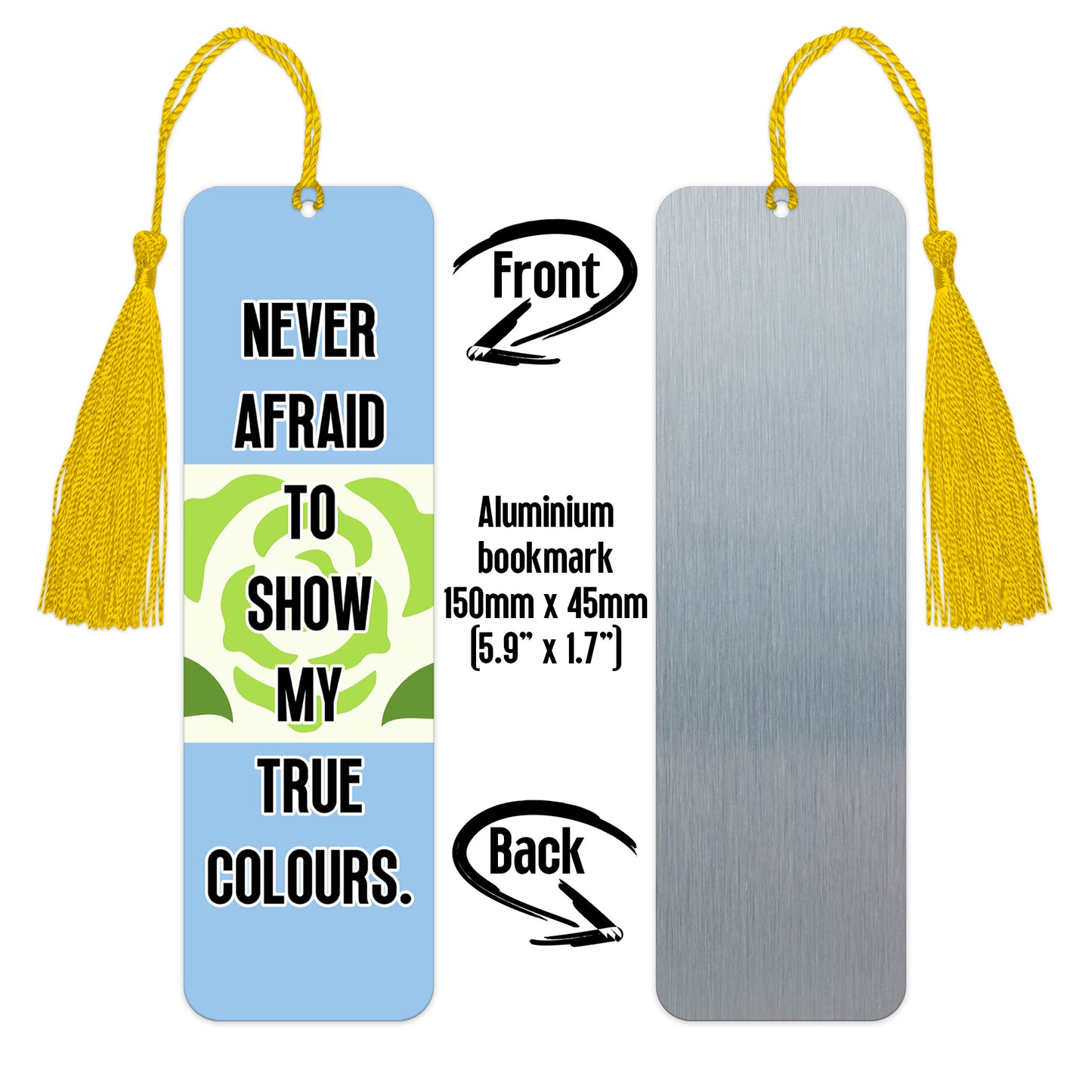 Achillean pride luxury aluminium bookmark never afraid to show my true colours