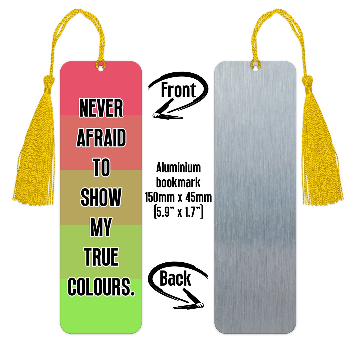 Aroflux pride luxury aluminium bookmark never afraid to show my true colours