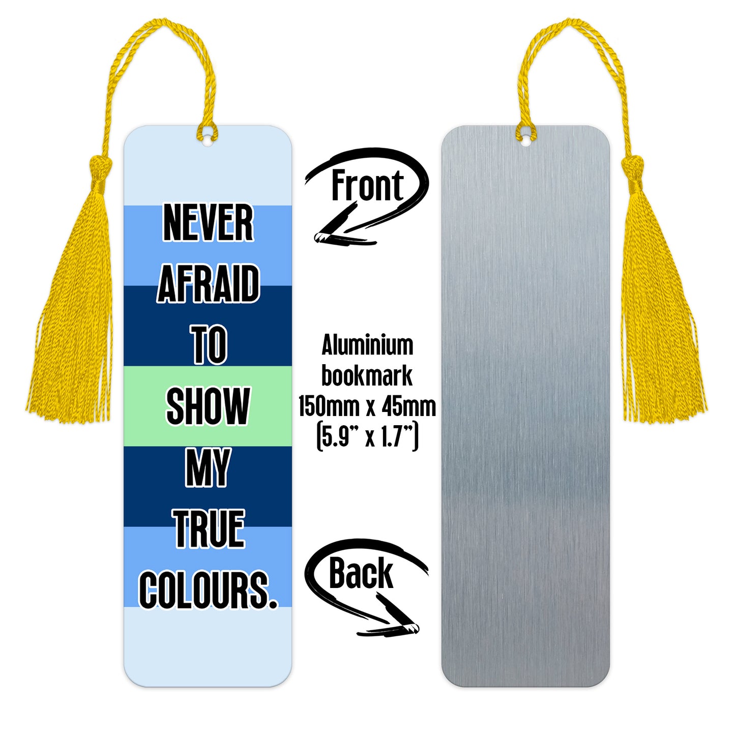 Boyflux pride luxury aluminium bookmark never afraid to show my true colours