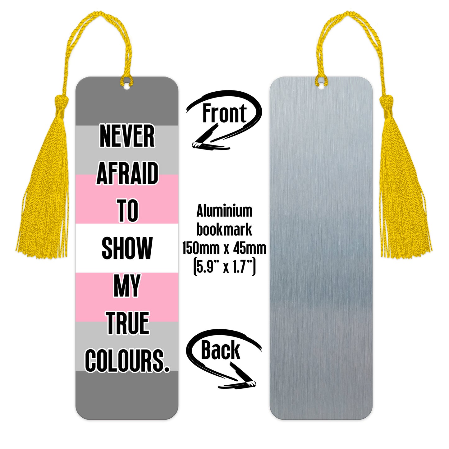 Demigirl pride luxury aluminium bookmark never afraid to show my true colours
