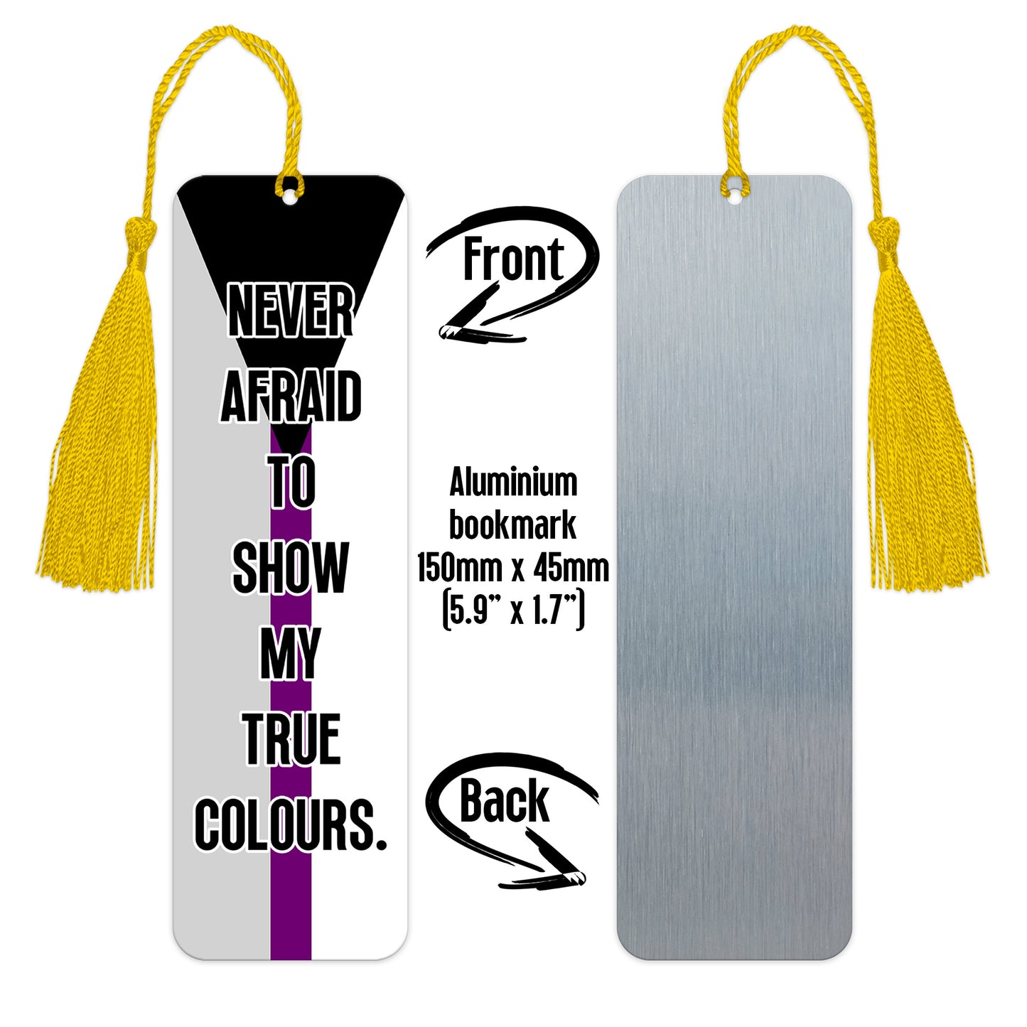 Demisexual pride luxury aluminium bookmark never afraid to show my true colours