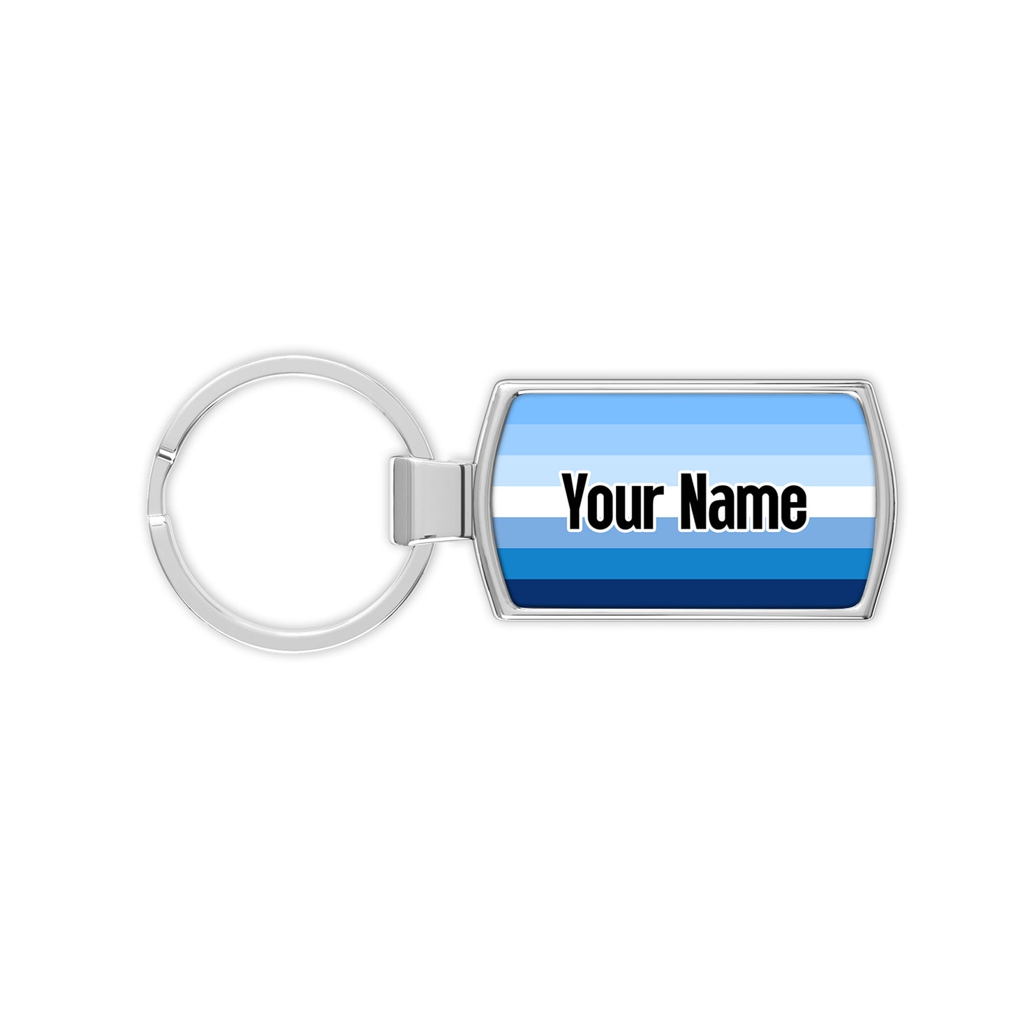 Gay pride men loving men blue flag personalised chrome keyring