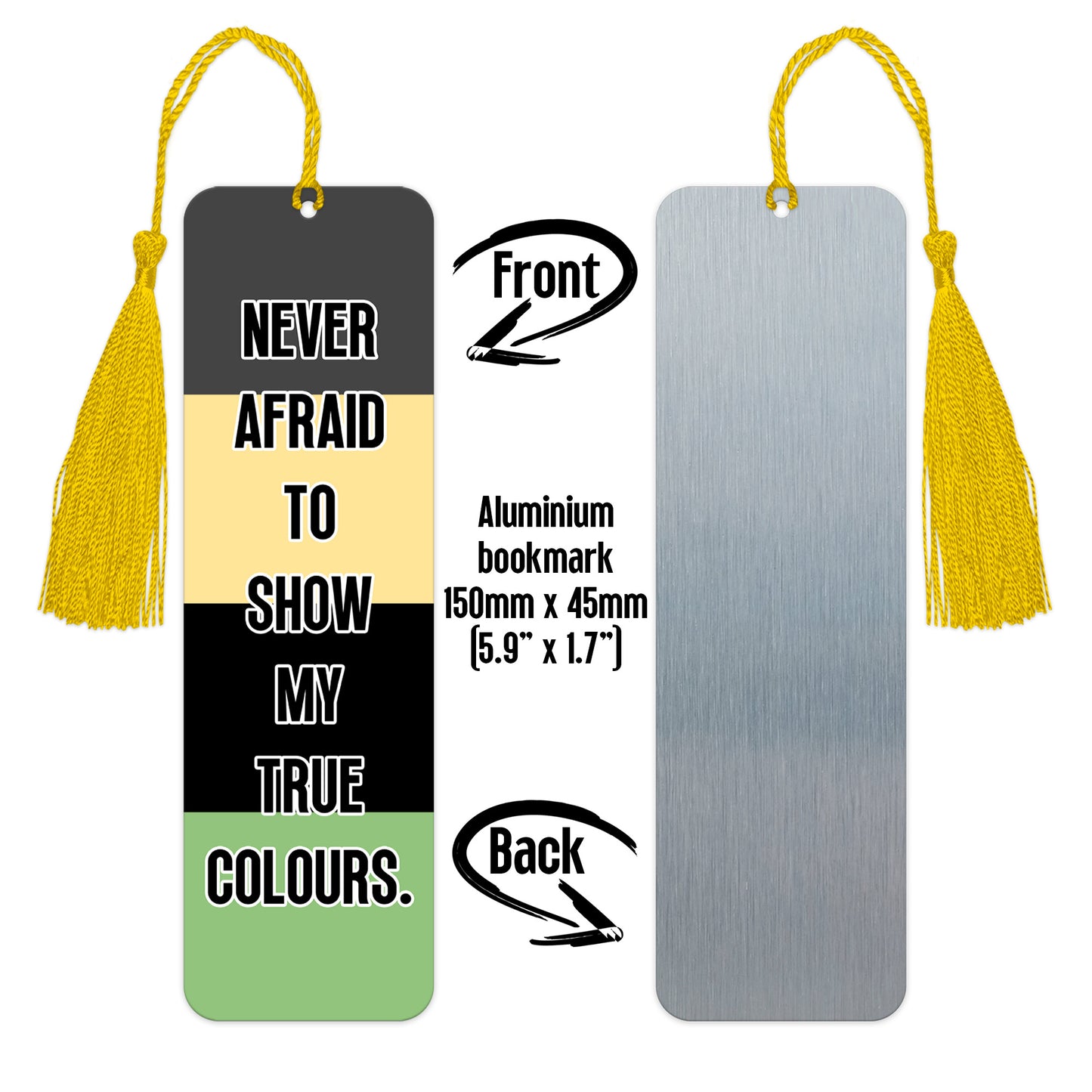 Orchidromantic pride luxury aluminium bookmark never afraid to show my true colours
