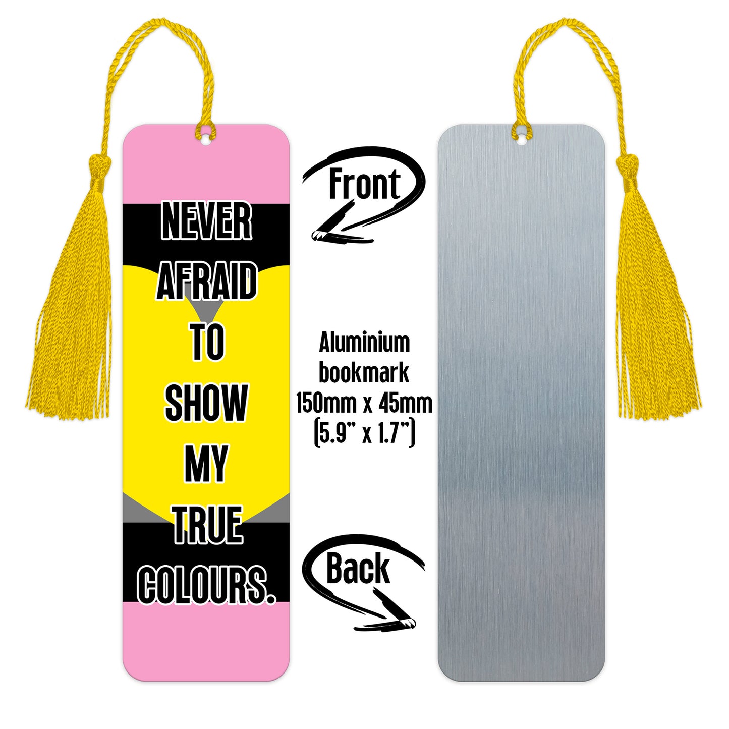 Queerplatonic pride luxury aluminium bookmark never afraid to show my true colours