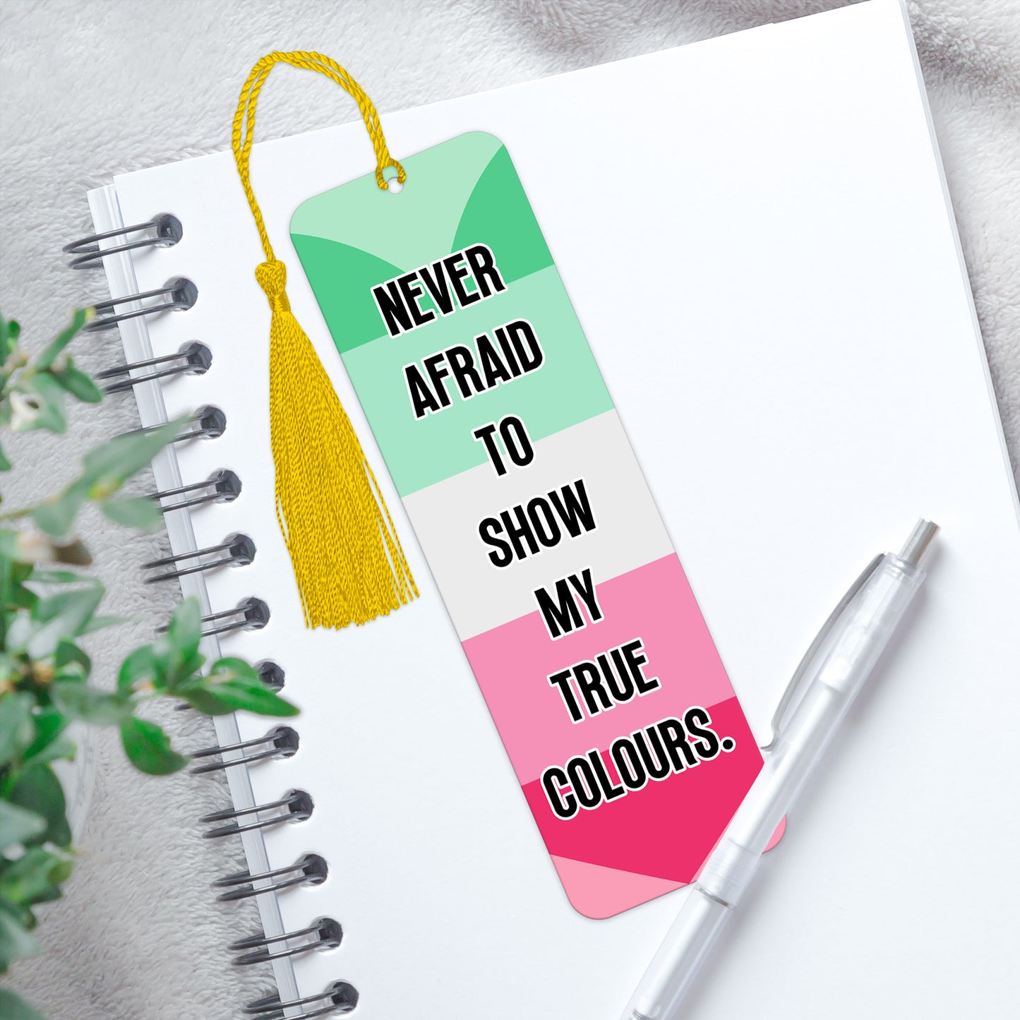 Abroromantic pride luxury aluminium bookmark never afraid to show my true colours