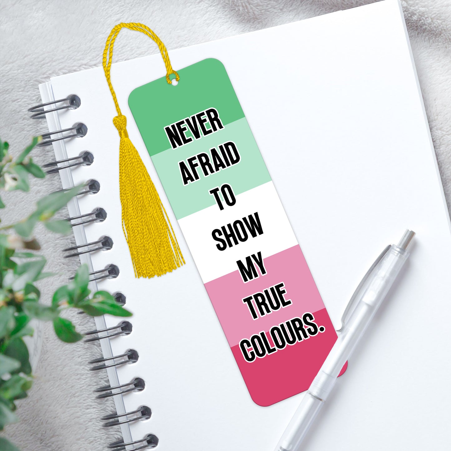 Abrosexual pride luxury aluminium bookmark never afraid to show my true colours