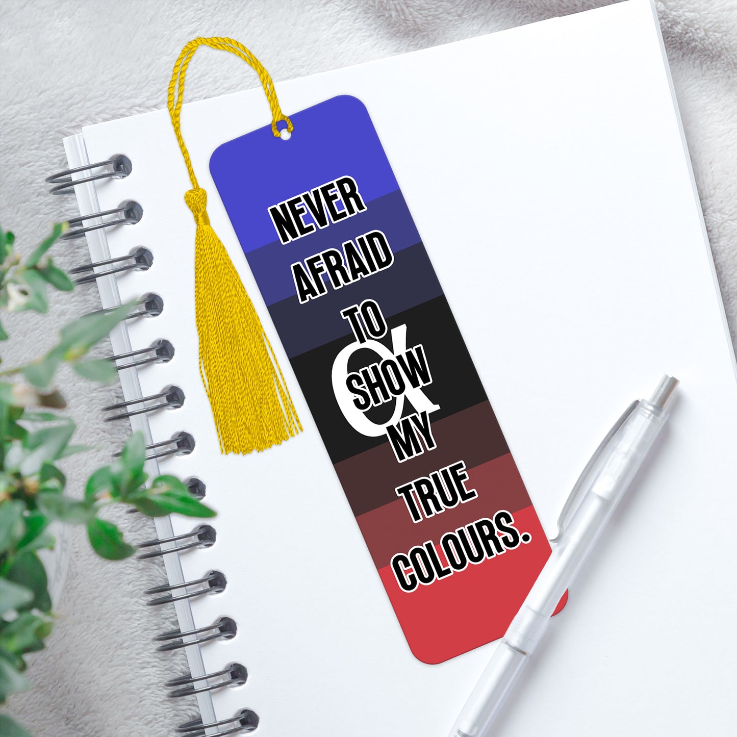 Ambiamorous pride luxury aluminium bookmark never afraid to show my true colours