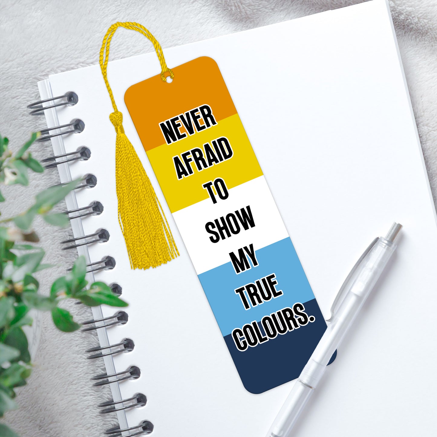 Aroace pride aluminium bookmark never afraid to show my true colours