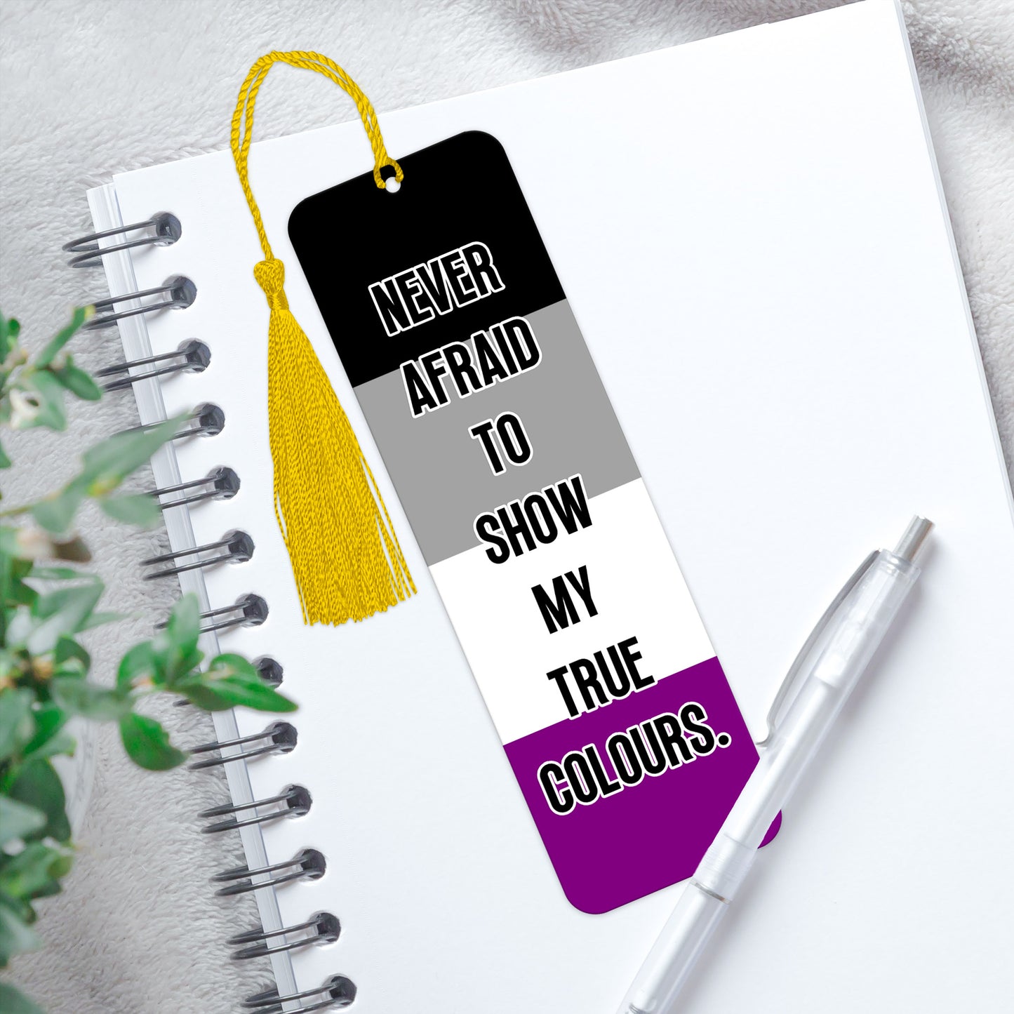 Asexual pride luxury aluminium bookmark never afraid to show my true colours