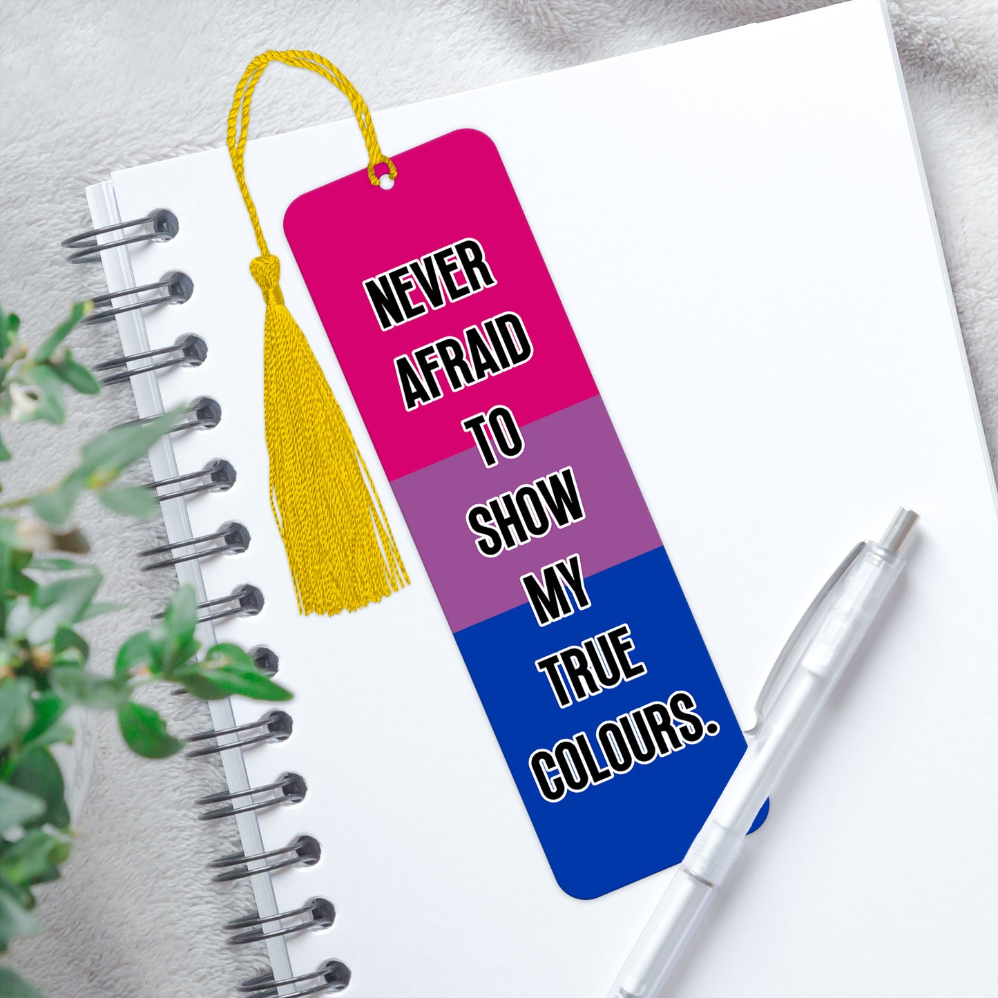 Bisexual pride luxury aluminium bookmark never afraid to show my true colours
