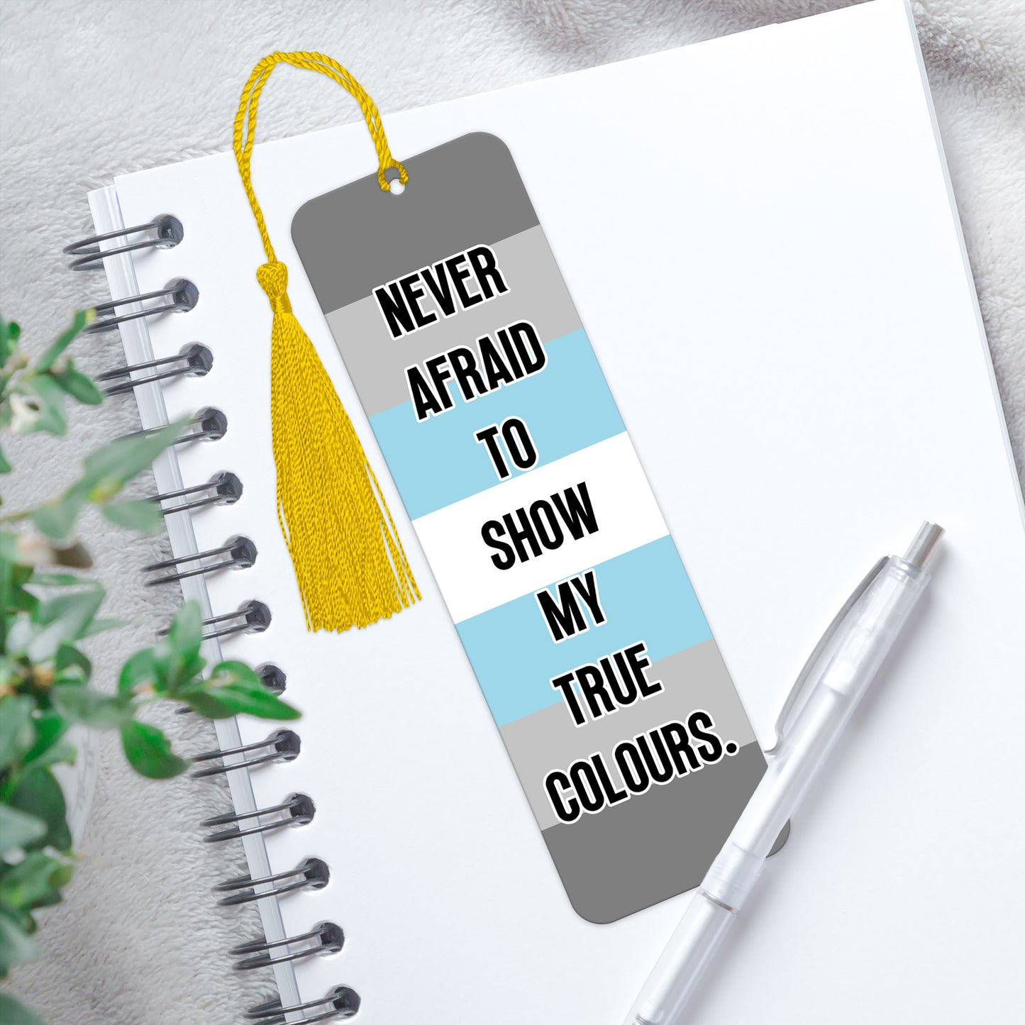 Demiboy pride luxury aluminium bookmark never afraid to show my true colours