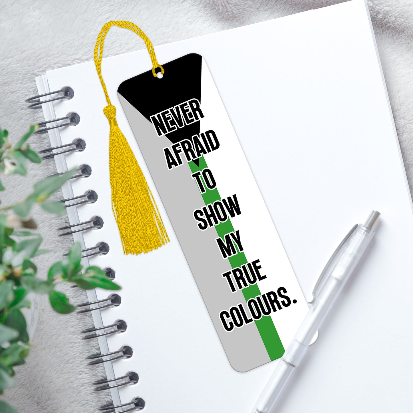 Demiromantic pride luxury aluminium bookmark never afraid to show my true colours