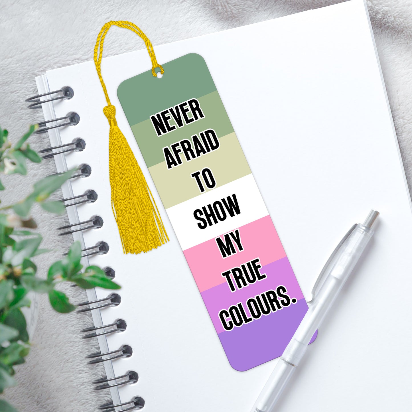 Genderfae pride luxury aluminium bookmark never afraid to show my true colours