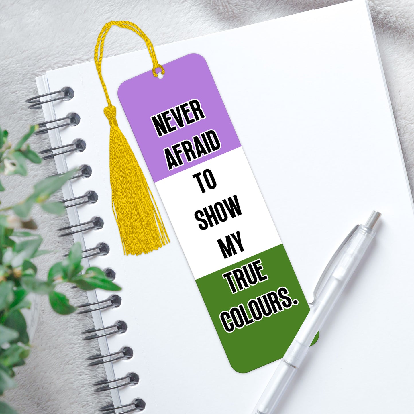 Genderqueer pride luxury aluminium bookmark never afraid to show my true colours