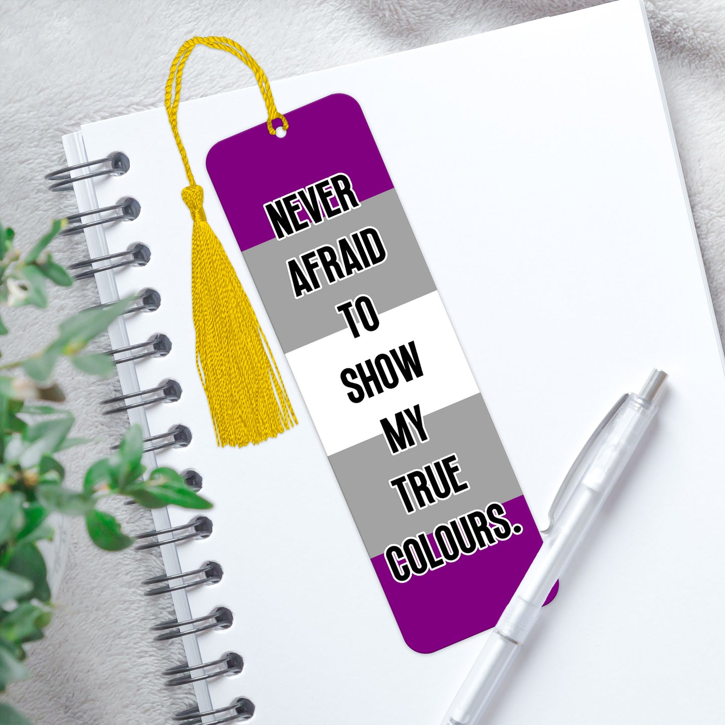 Greysexual pride luxury aluminium bookmark never afraid to show my true colours