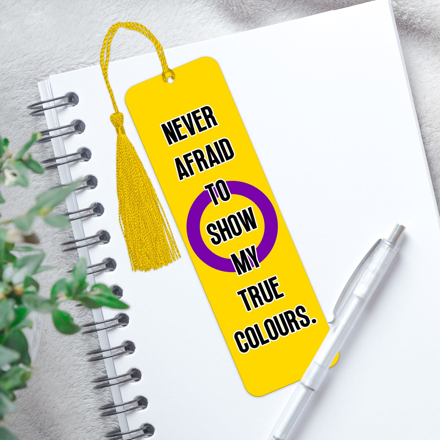 Intersex pride luxury aluminium bookmark never afraid to show my true colours