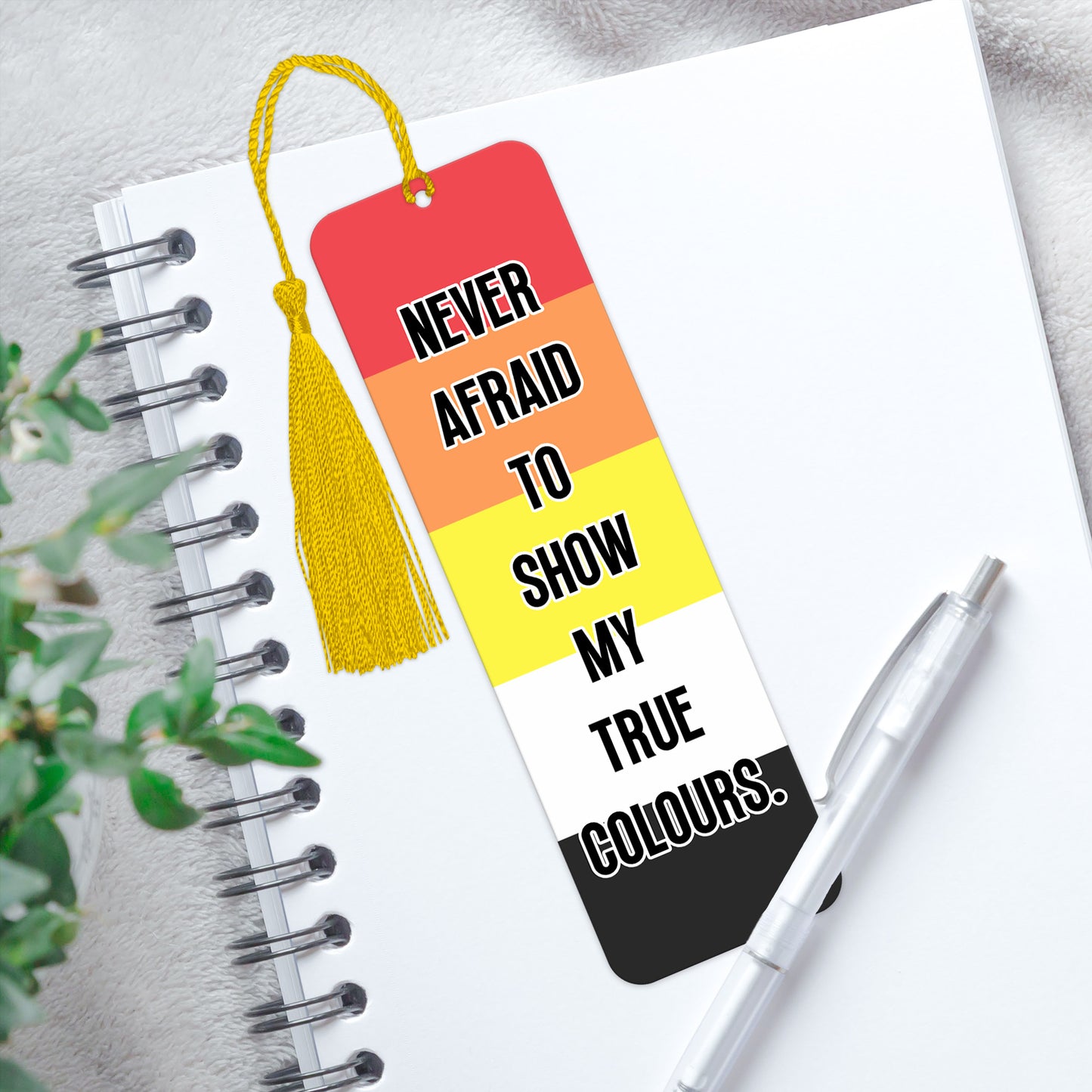 Lithromantic pride luxury aluminium bookmark never afraid to show my true colours