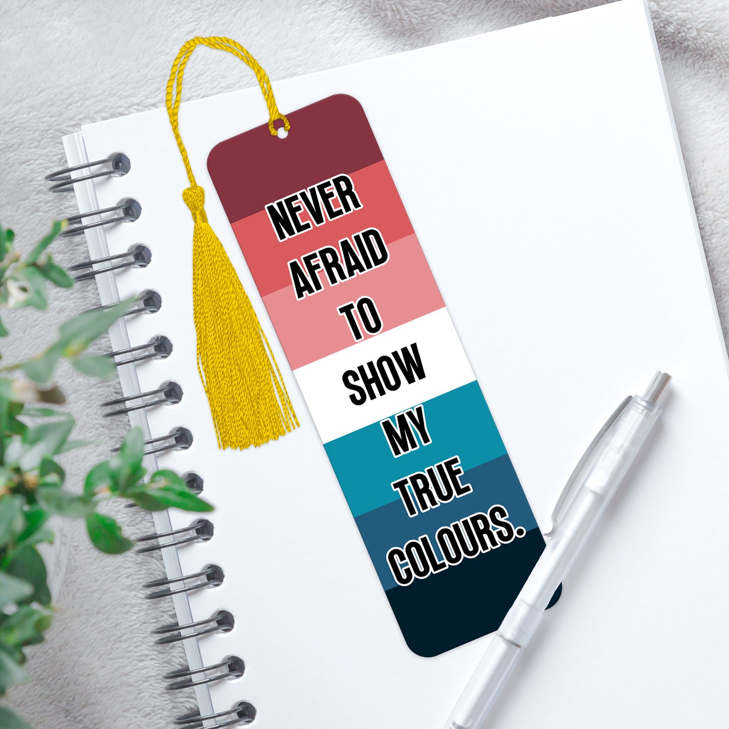 Nebularomantic pride luxury aluminium bookmark never afraid to show my true colours