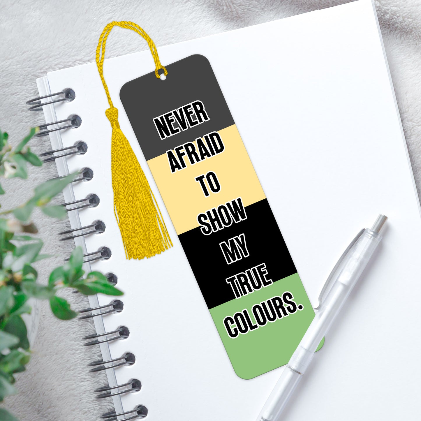 Orchidromantic pride luxury aluminium bookmark never afraid to show my true colours