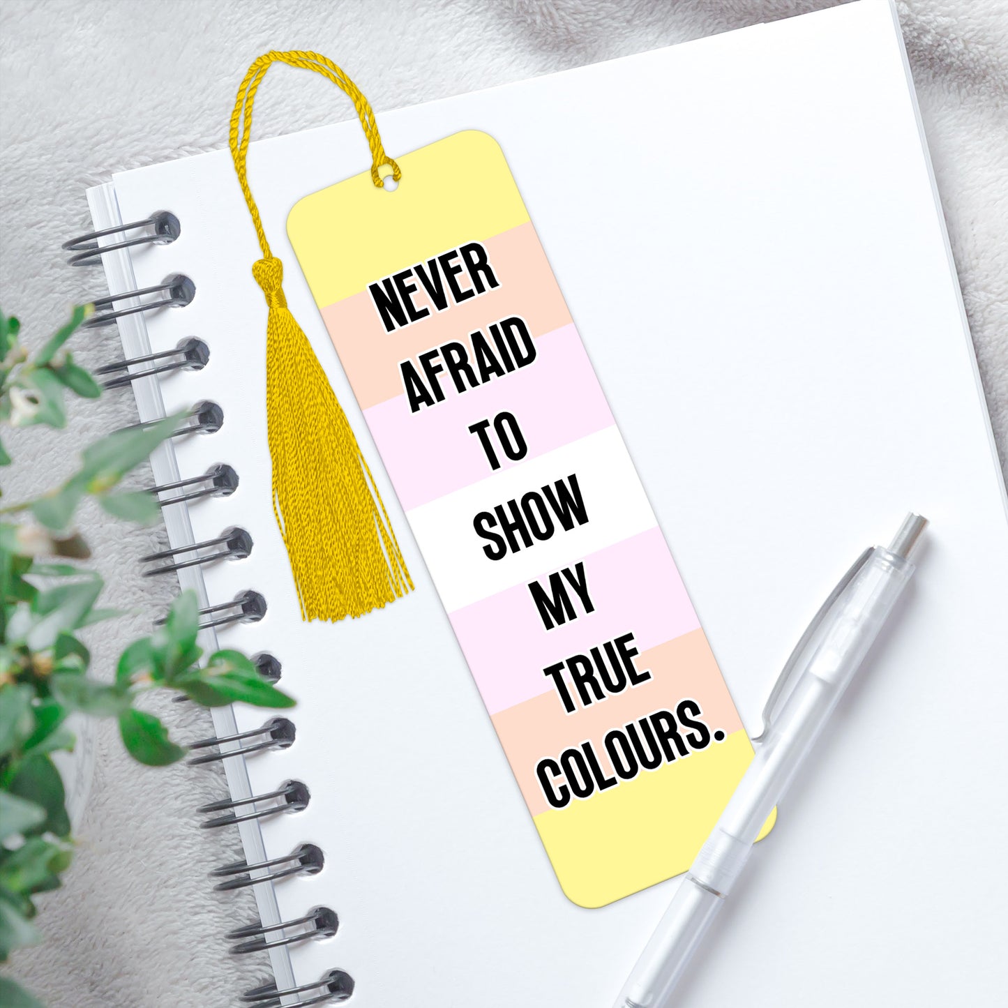 Pangender pride luxury aluminium bookmark never afraid to show my true colours